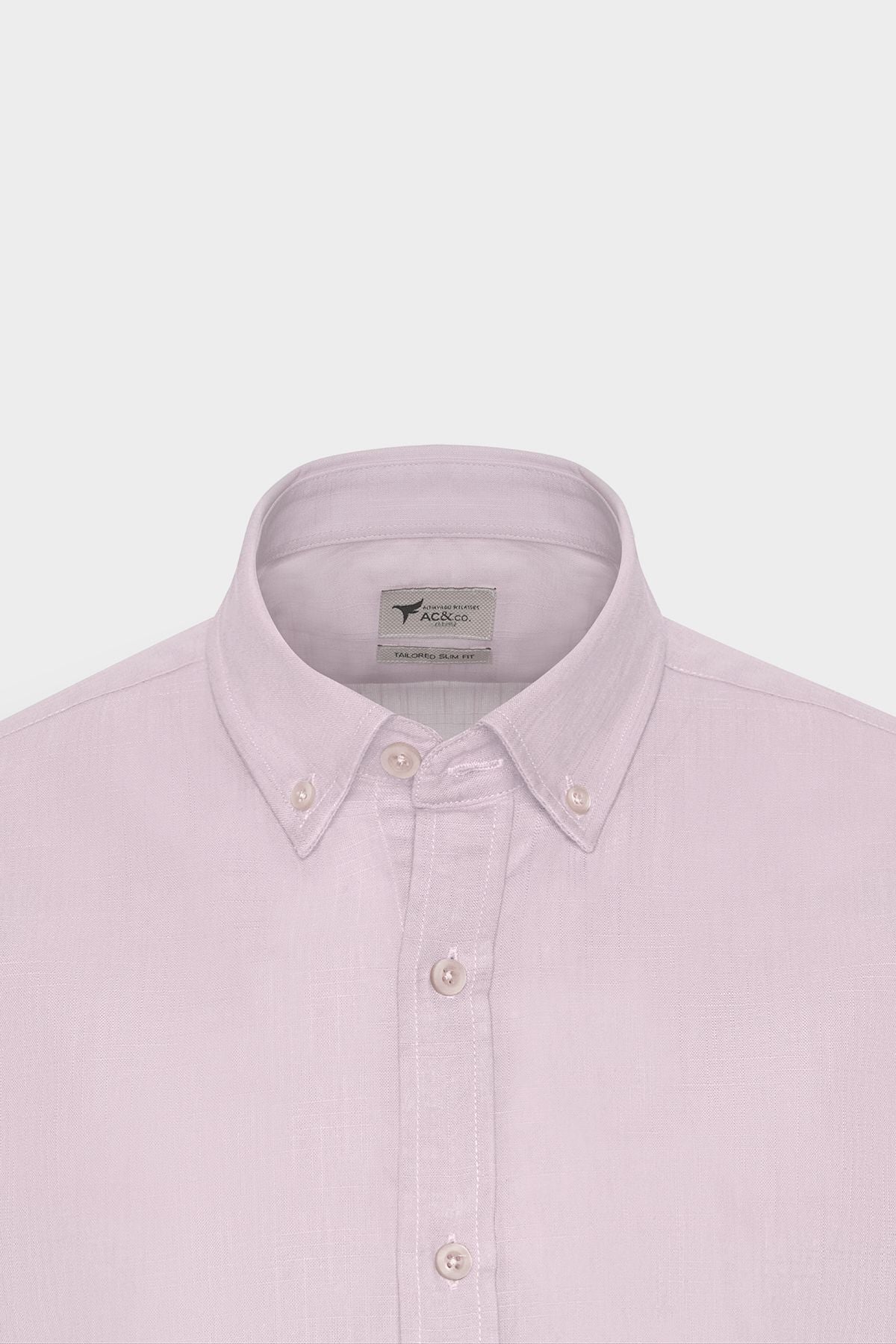 Male Pink 100 %Cotton Oxford Slim Fit button with collar pennant shirt