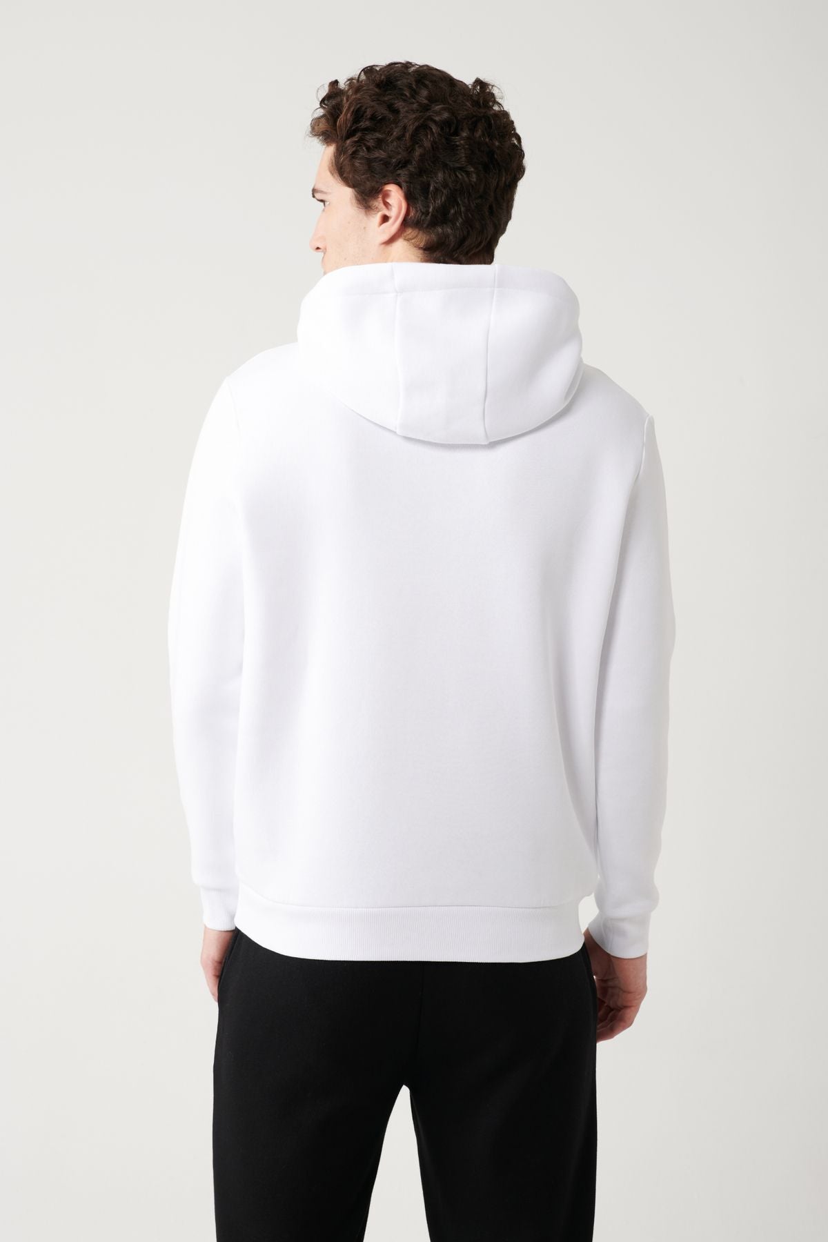 Men's white hooded 3 -IP Shardon Printed Sweatshirt A32Y1240