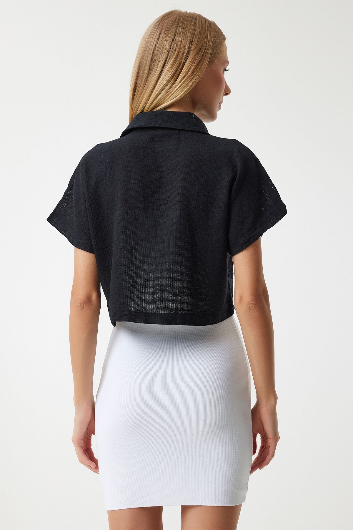 Women's Black Wide Pocket Cottage Summer Bolero Jacket GP00004