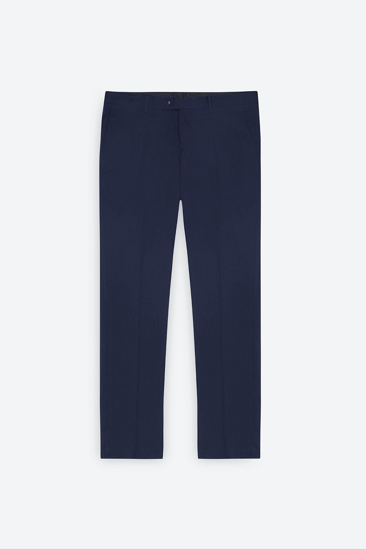 Men's navy blue slim fit narrow cut flexible classic pants