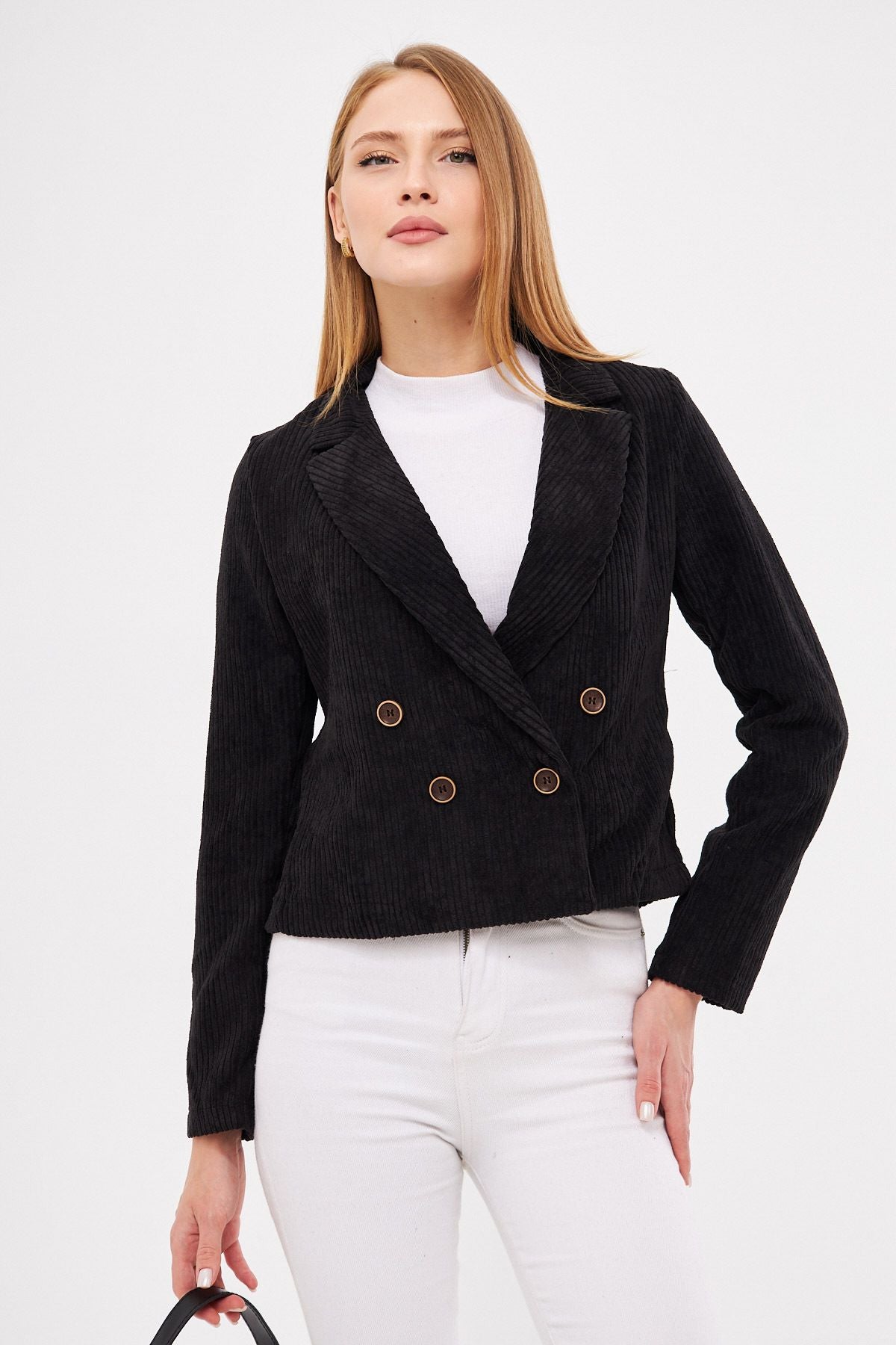 WOMEN BLACK CREMAZE YOZA VADIET CROP JACKET ARM-24K001059