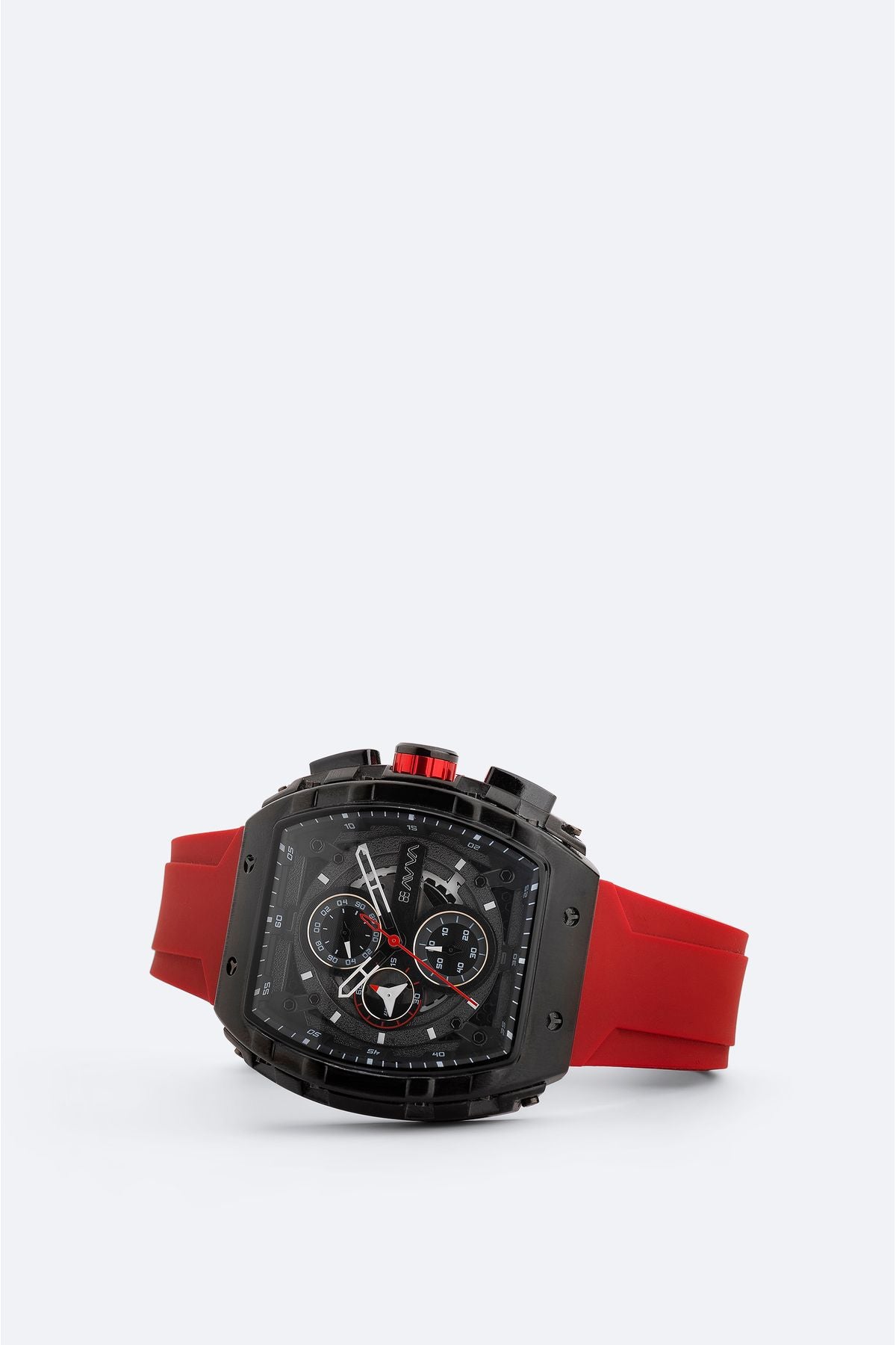 Men's Red Silicone Boxed Clock B009018