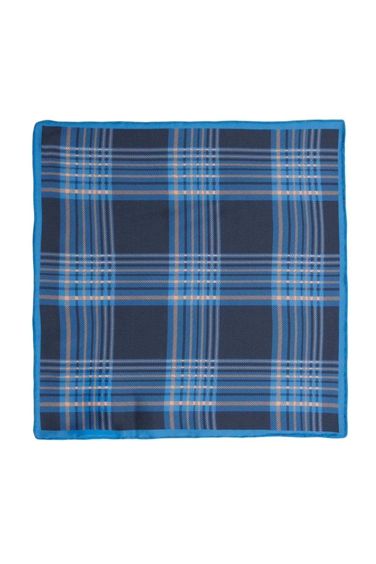 Men's navy blue-blue patterned navy blue-blue classic handkerchief