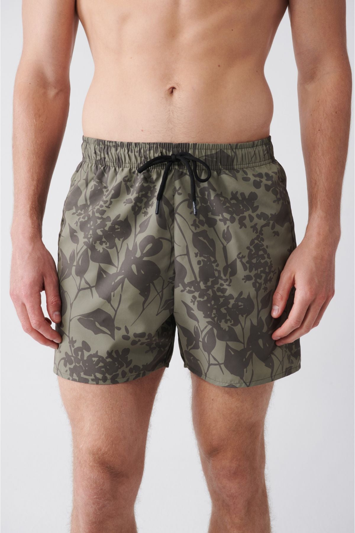 Khaki fast -drying Printed Standard Size Comfort Fit Mayo Sea Short E003802