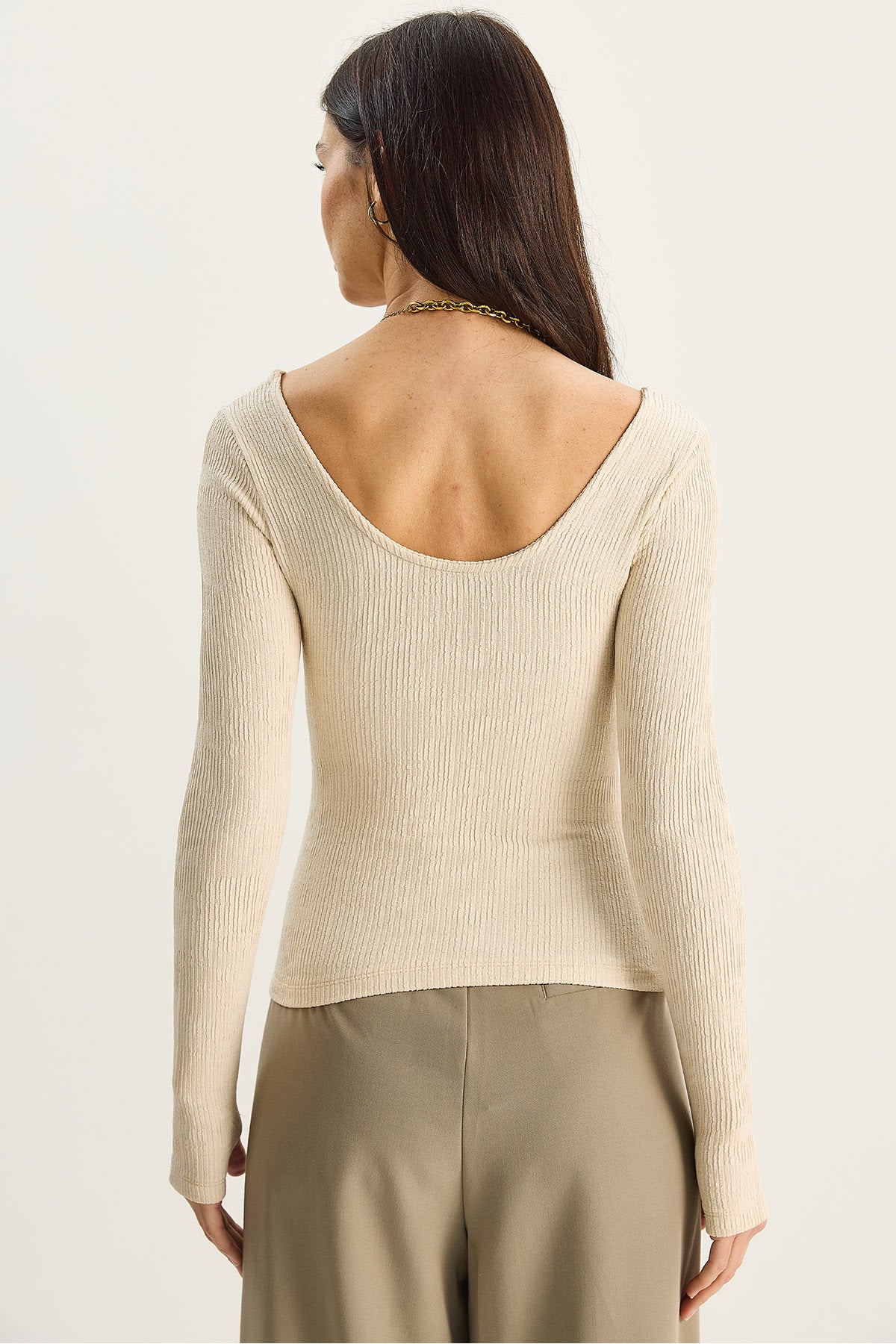 Women's U-Neck Lycra Basic Blouse 4102 60283783