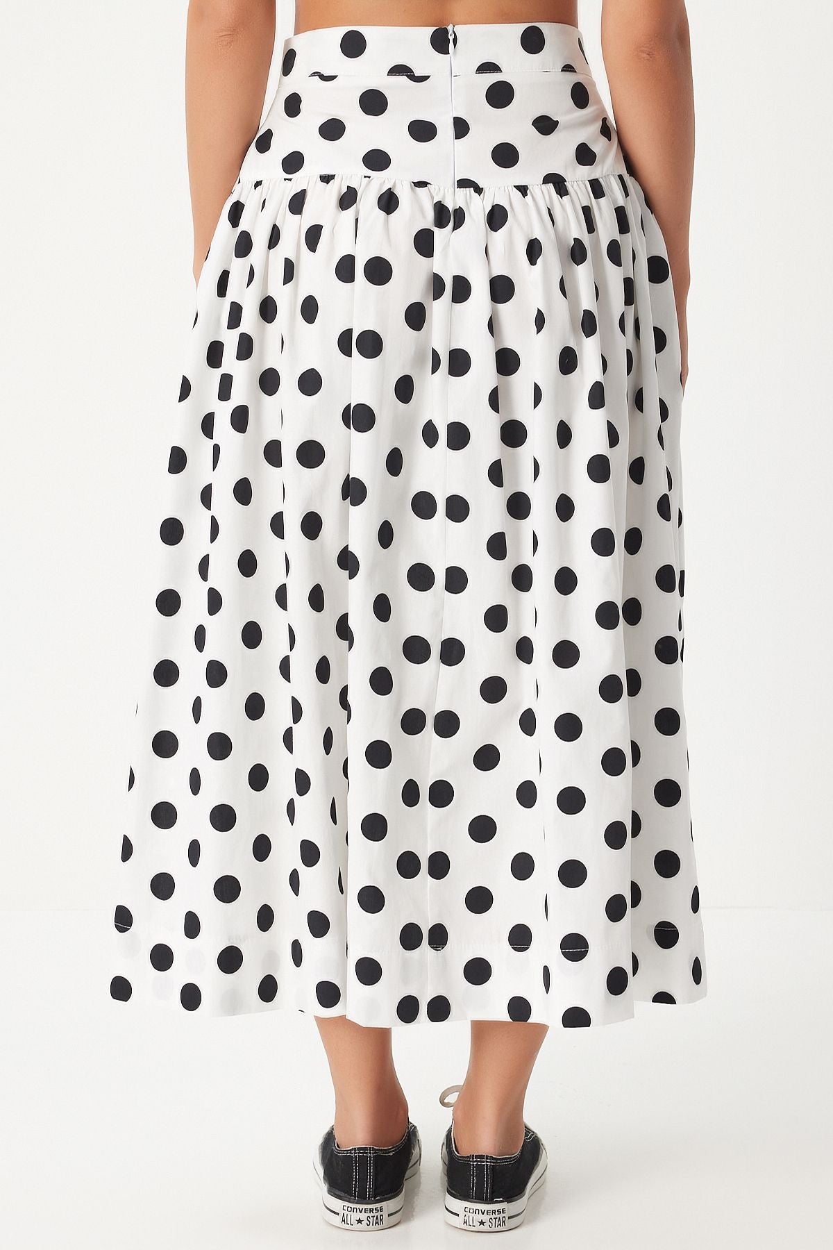 Woman White Point Summer Poplin Skirt WF00078
