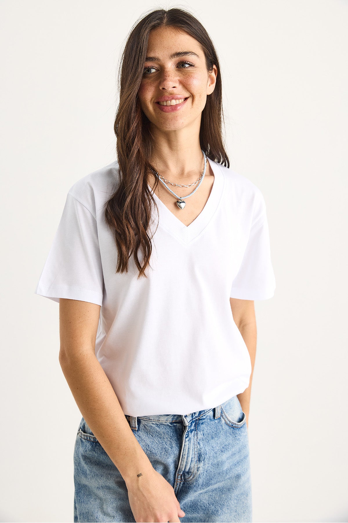 Women's 100% Organic Cotton Deep V-Neck Comfort Fit T-Shirt 60602066