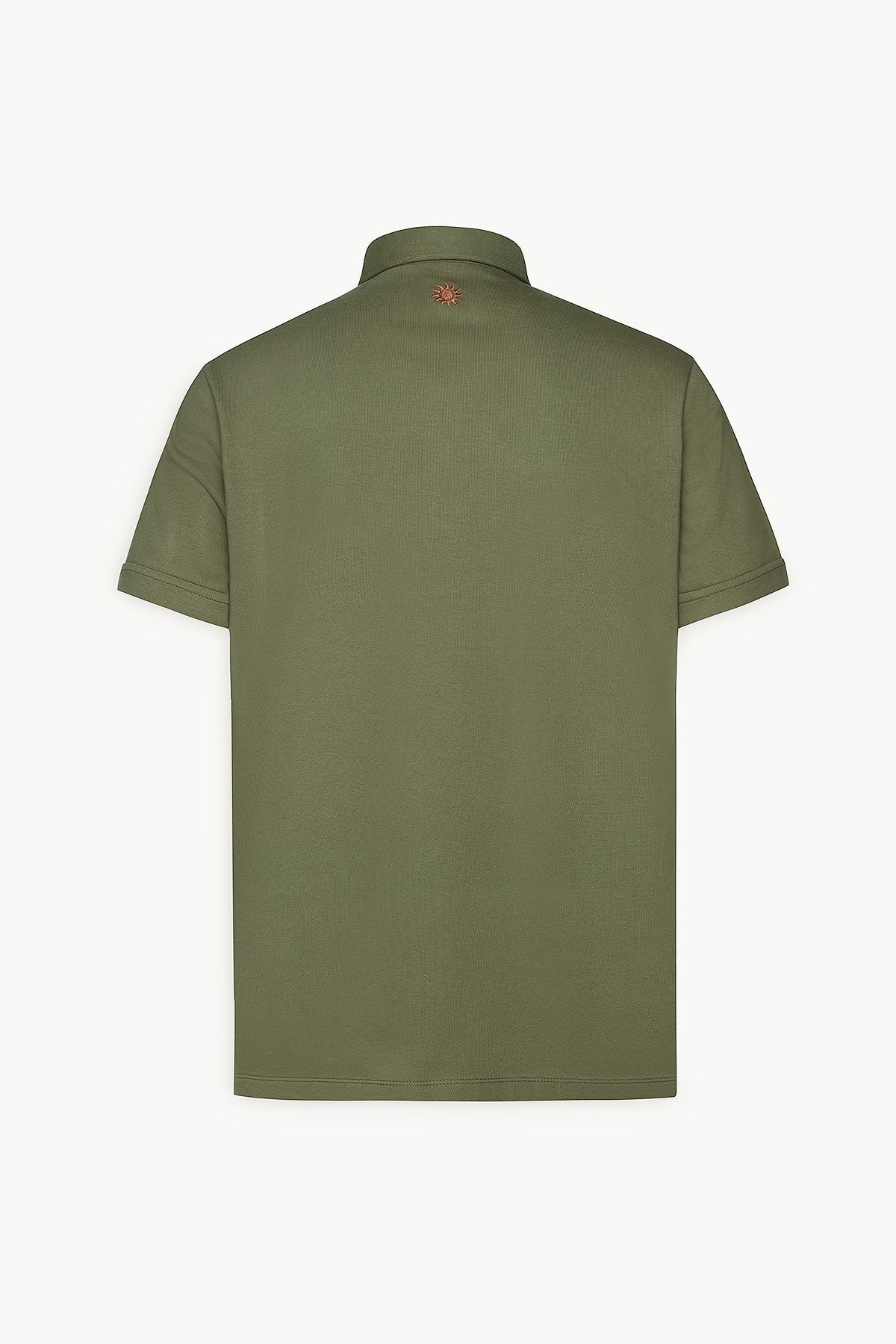 Male Khaki 100 %Cotton Slim Fit Narrow Cut Polo Yaka T -shirt