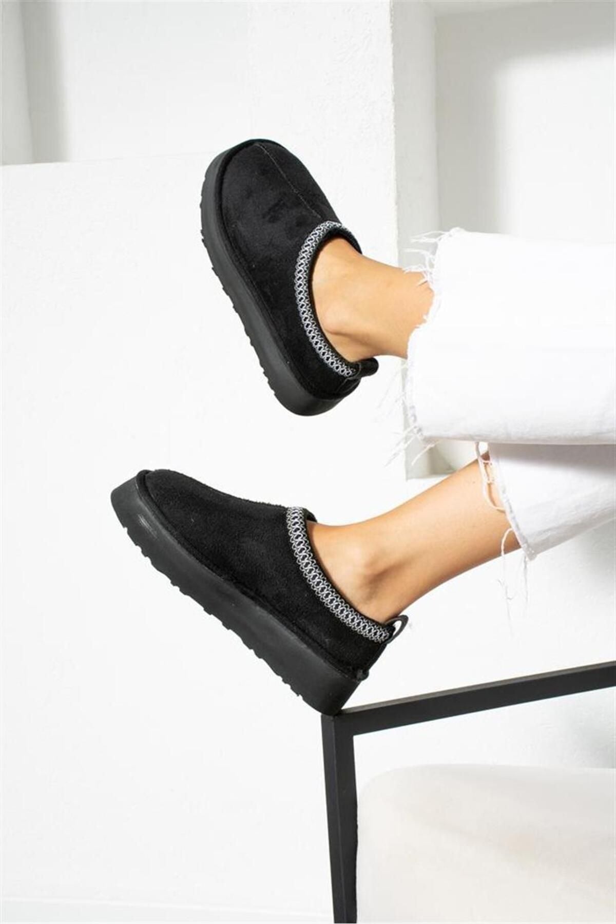 Bibury Furry Sabo Woman Slipper - Μαύρο