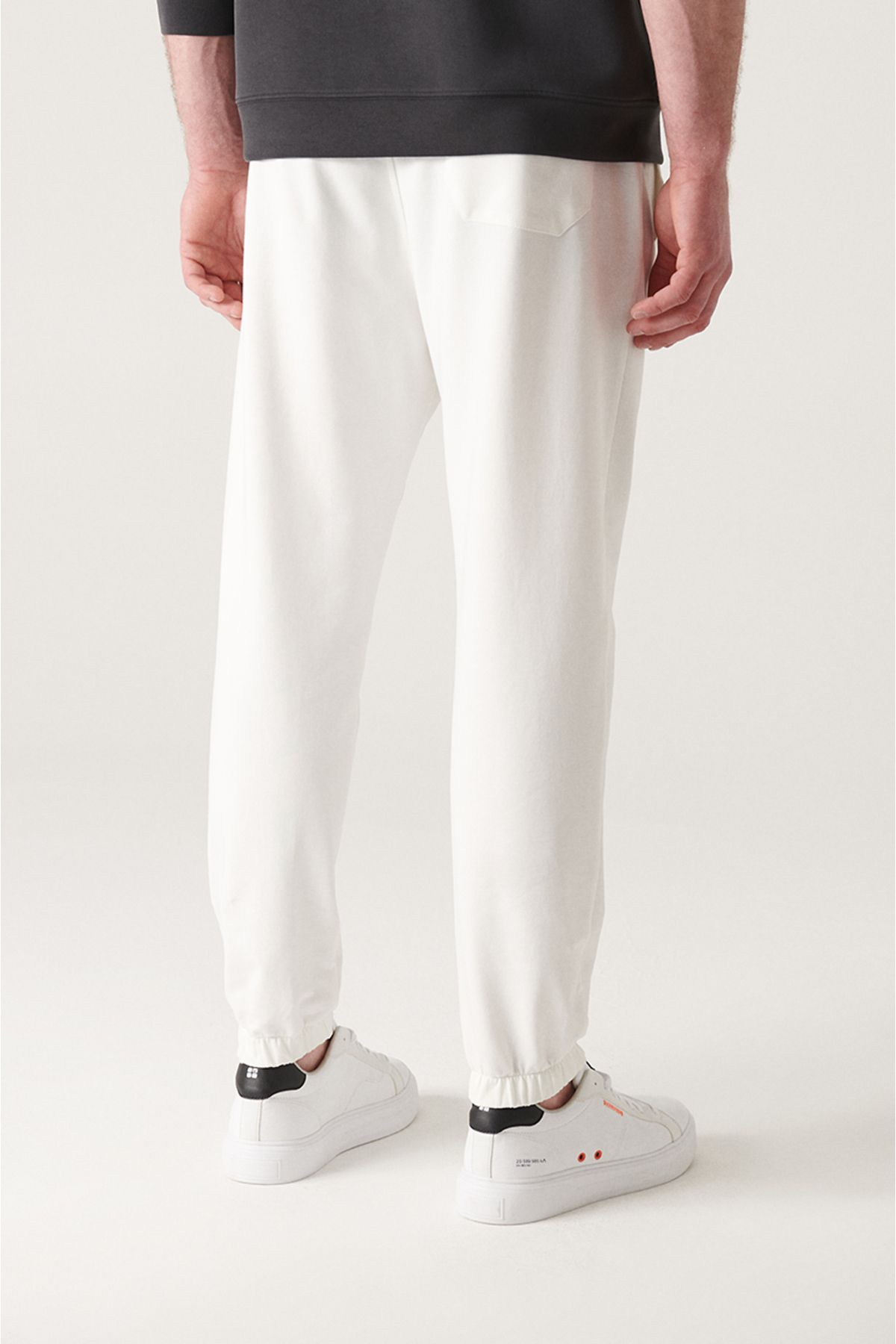 Men's Ecru Waist Lacıklı Side Pocket Paçası 2 -IP Cotton Tracksuit Six E003403
