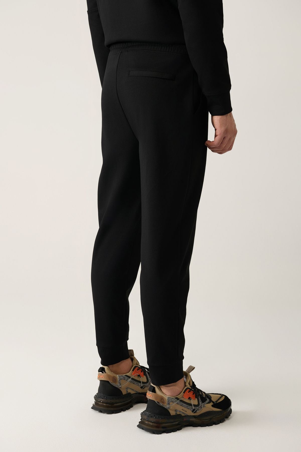 Men's black interlok waist laced cotton tracksuits six A41y3408