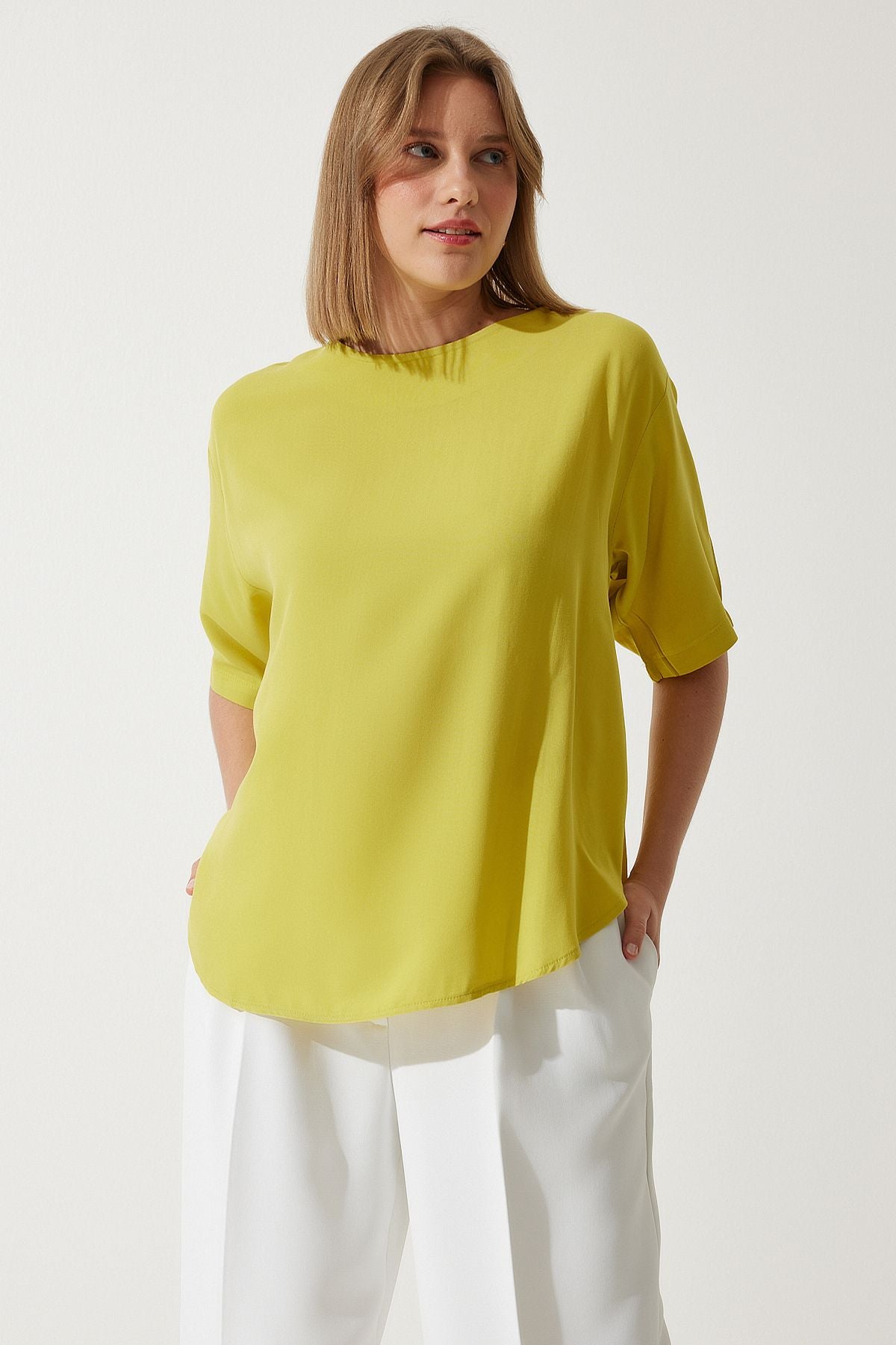 Female Fat Green Bicycle Collar Casting viscose blouse RC00152