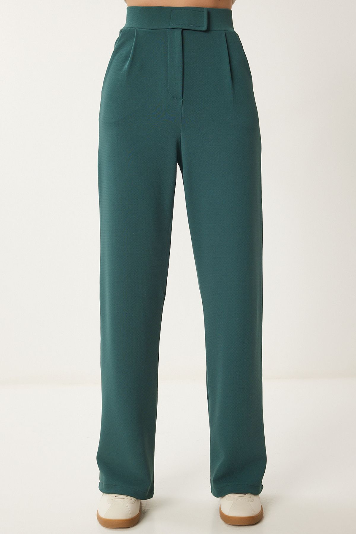 Female emerald green waist waist comfortable weaving pants RV00150