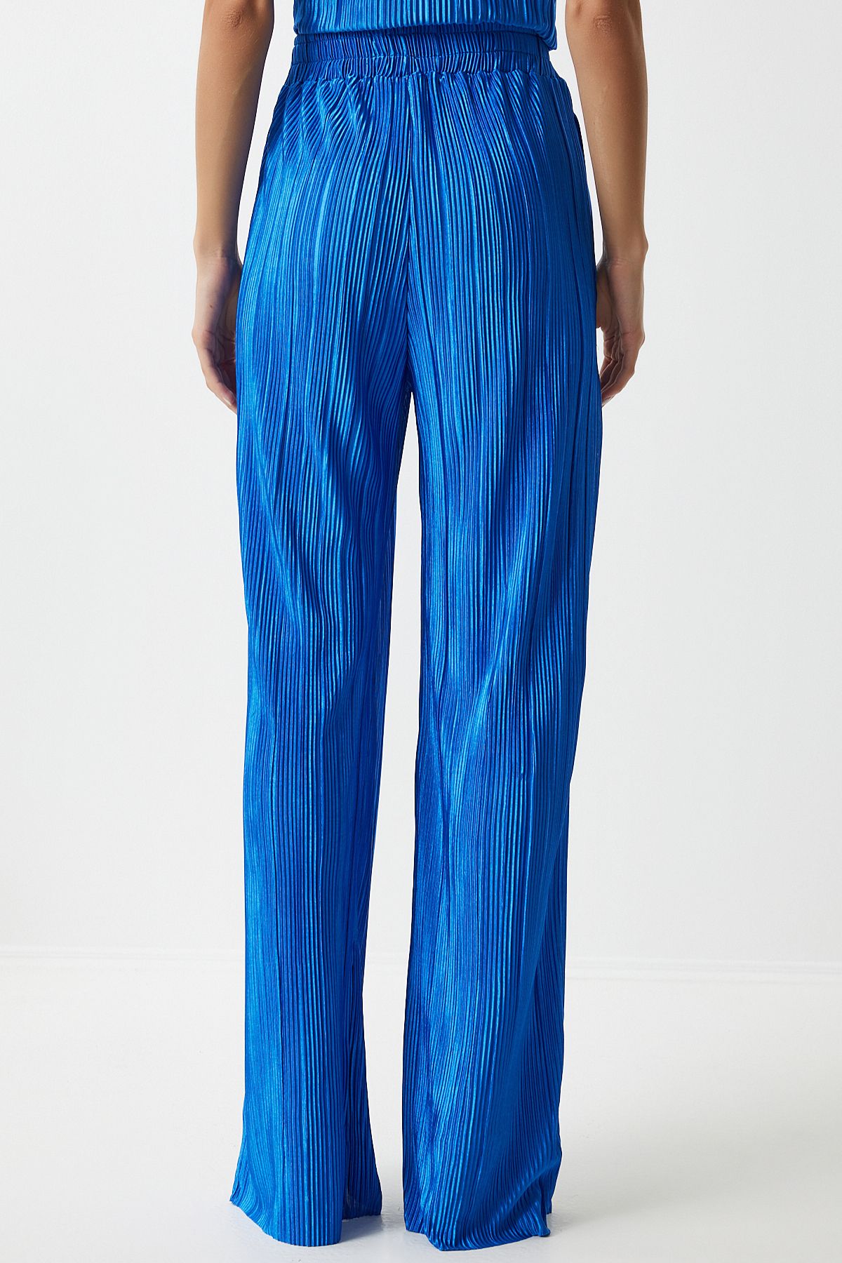 Female Blue Pilica Comfortable Blouse Pants Set Mc00283