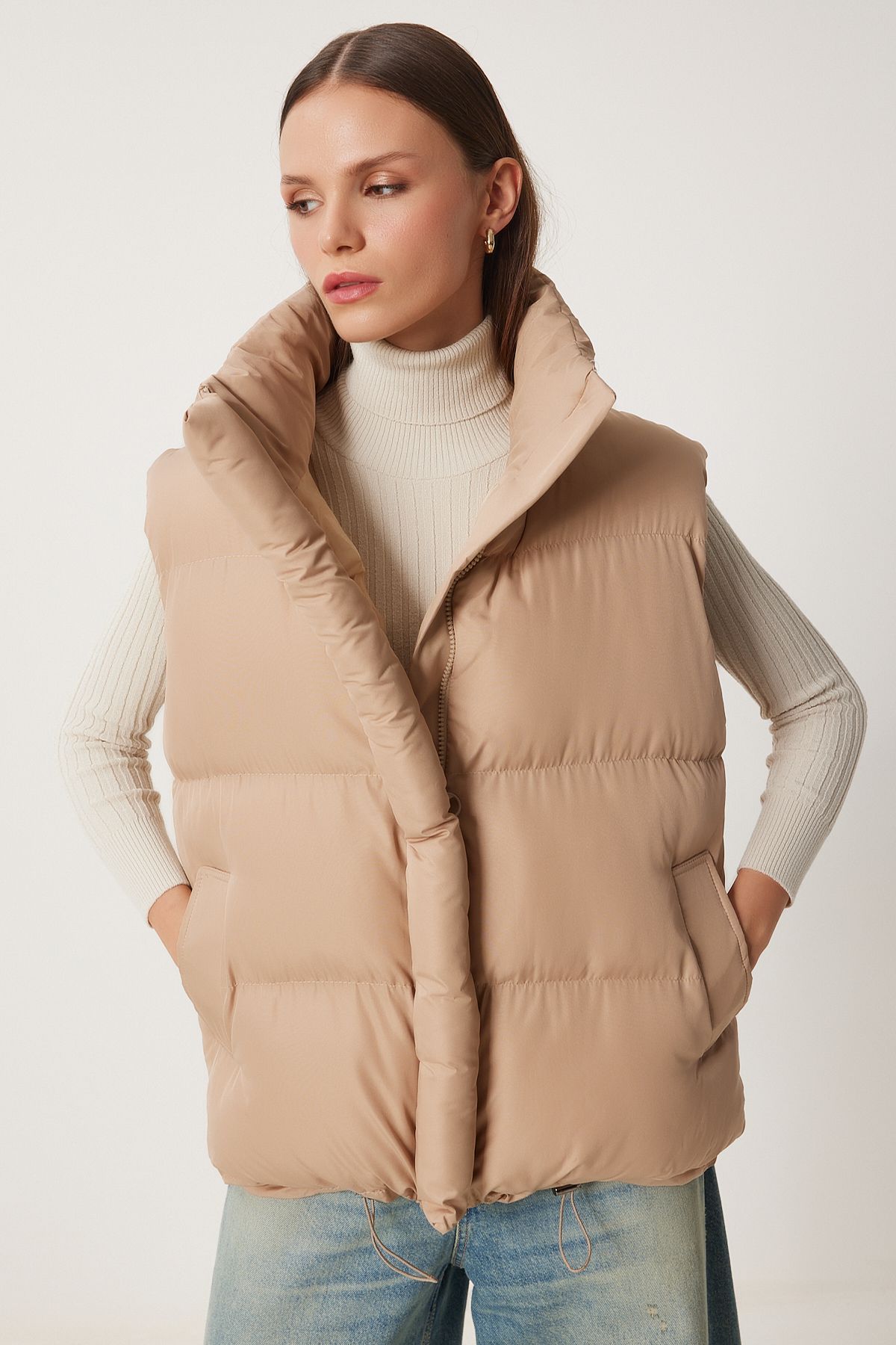 Female Biscuit Oversize Pocket Swelling Vest RV00010
