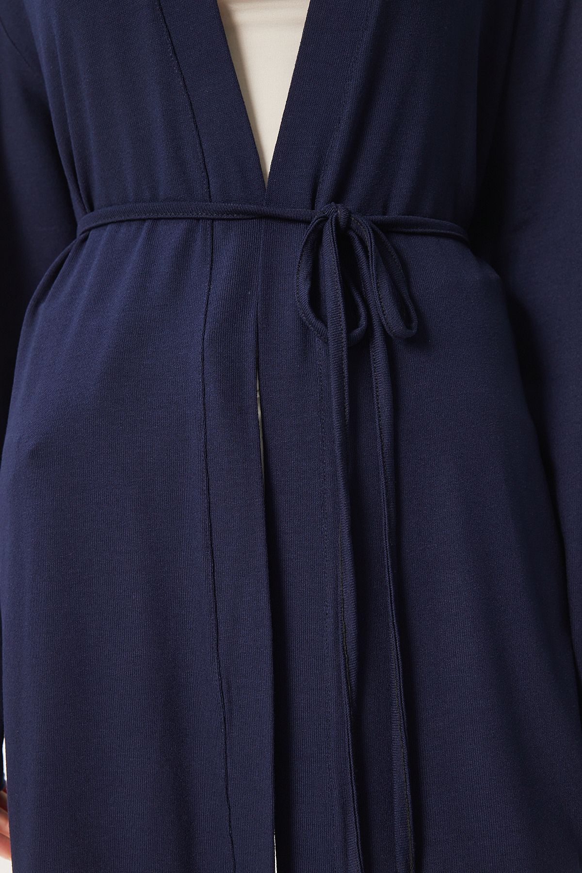 Woman Navy blue seasonal knitted knitwear cardigan EN00620