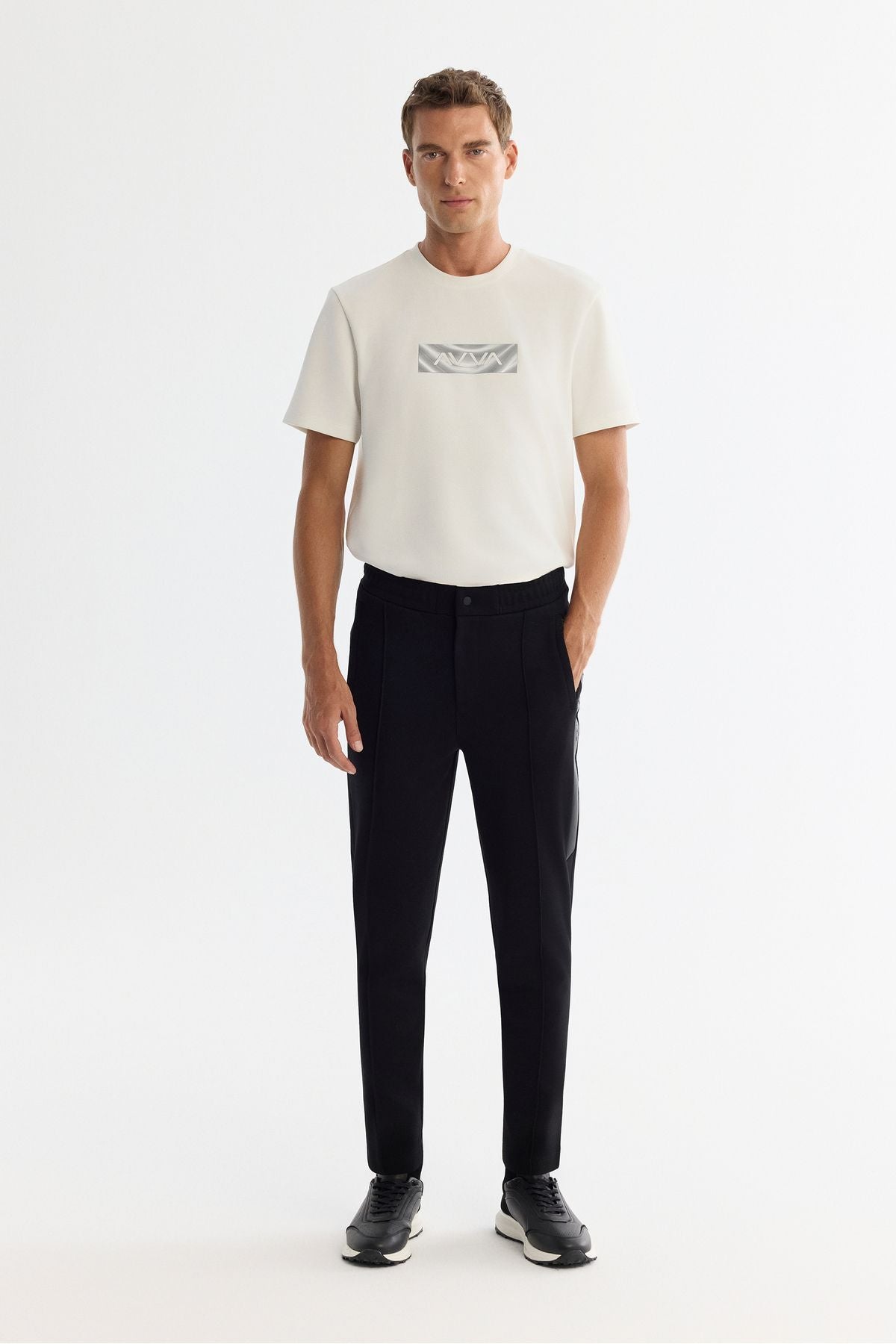 Men's Black Waist Elastan Service Six A42Y3409