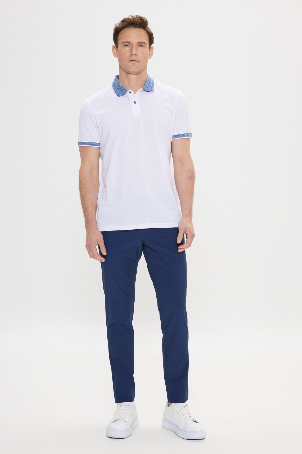 Slim fit narrow cut 100 %cotton jacquari