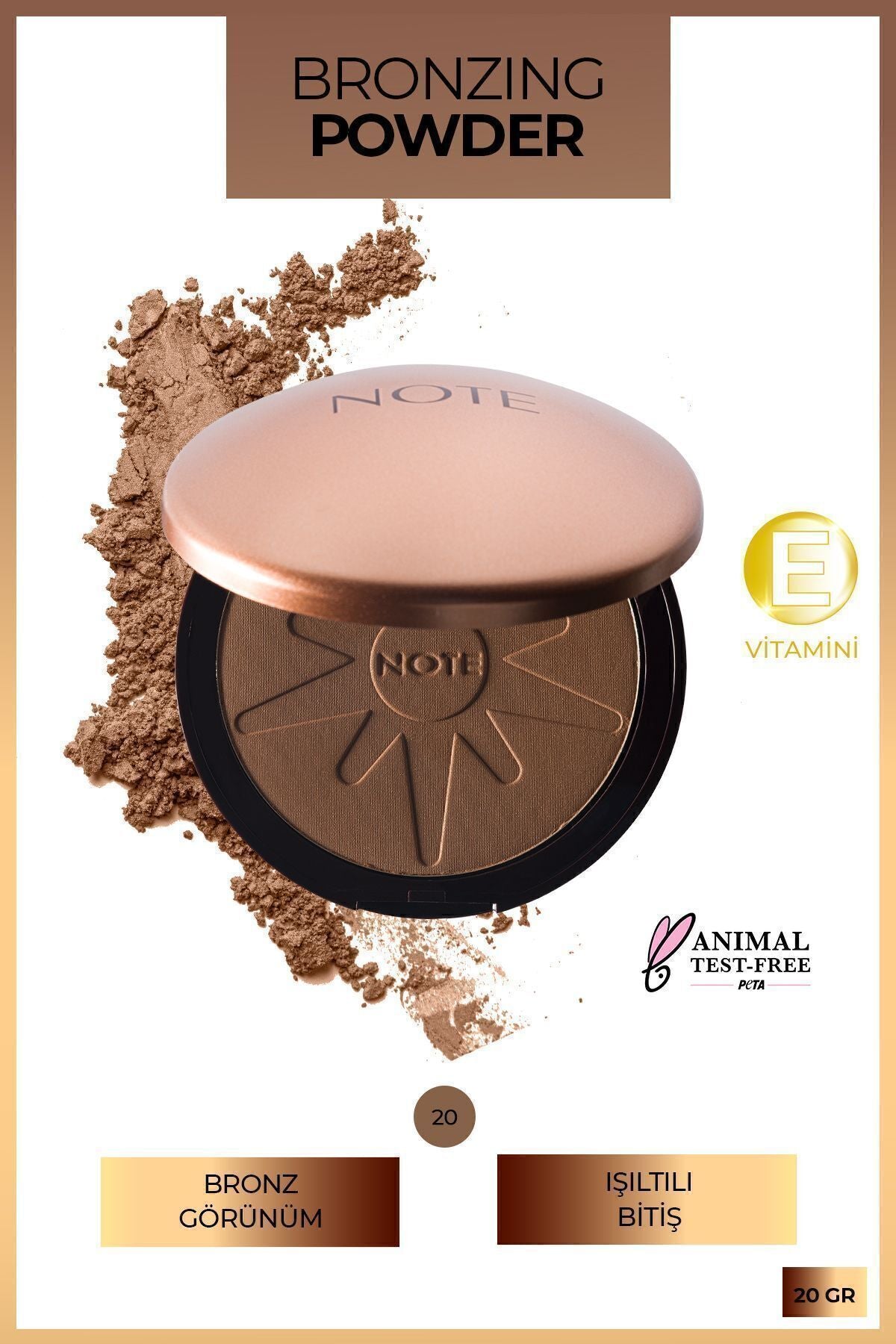 Bronzing Powder Bronzlaştırıcı Toz Pudra - 20 Koyu Bej