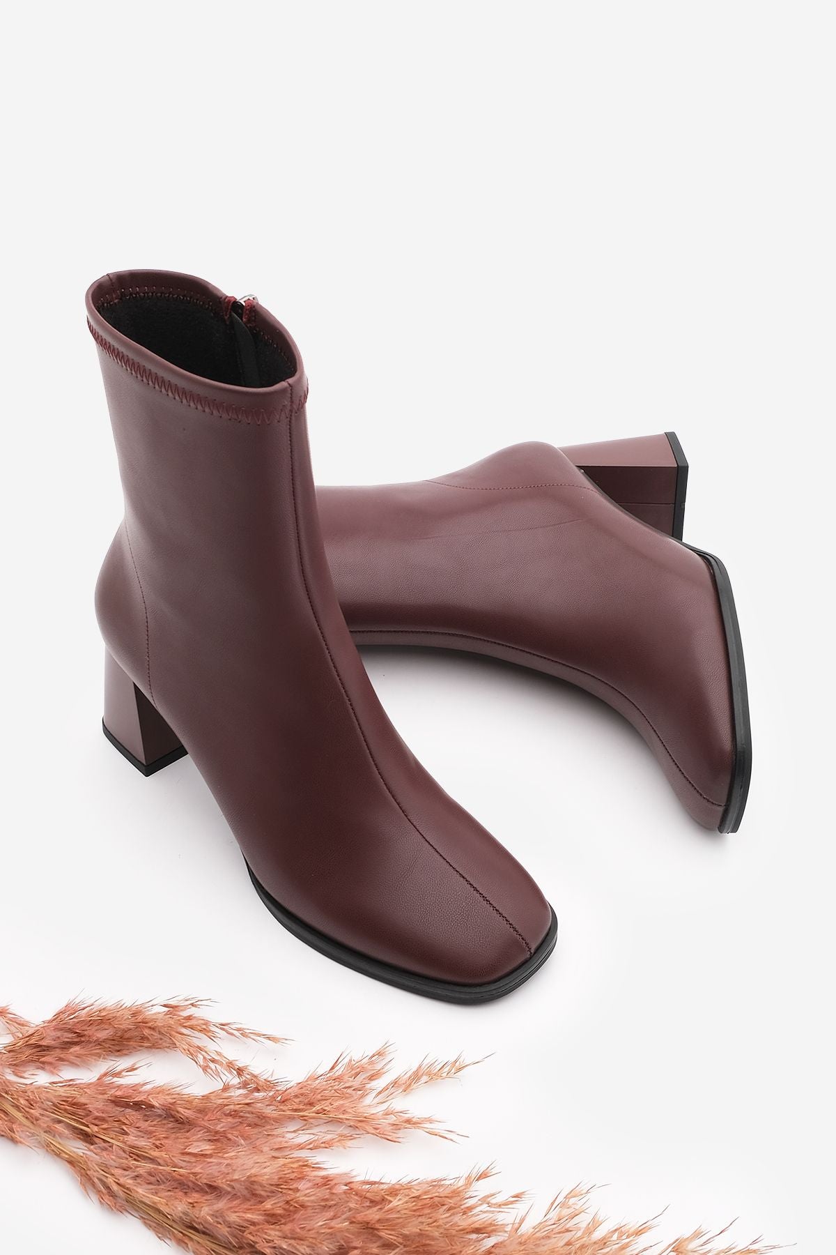 WOMENE HEEP BOOT CUP NOSE ZIPPER BROKEN UPPED LONVE BÜRÇE BÜRÇE