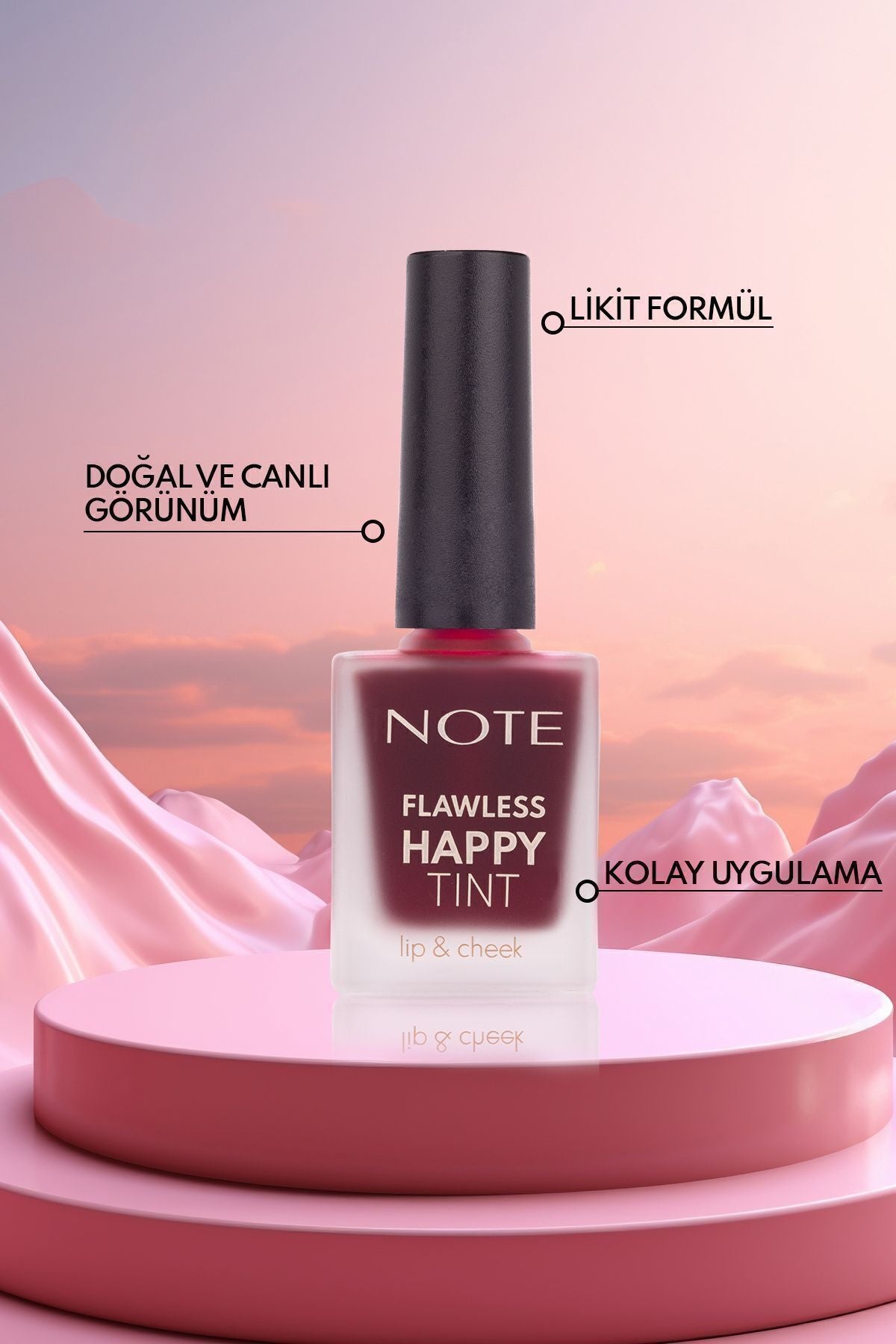 Flawless Happy Tint Lip & Cheek Dudak Ve Yanak Renklendirici Likit Allık - 03 Sweet Pink - Pembe