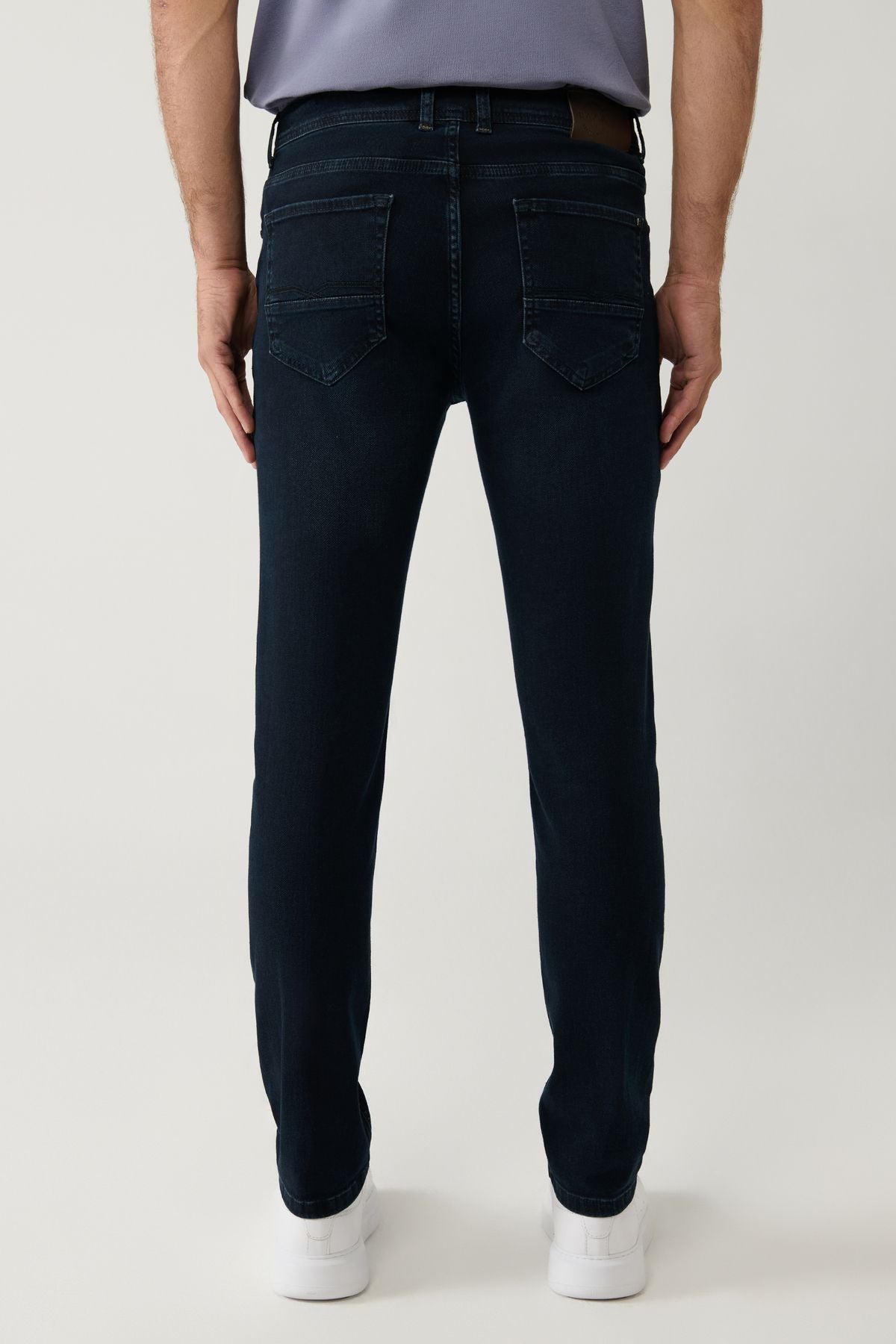 Men's Dark Navy blue Wash Washing Flexible Jean Pants B003525