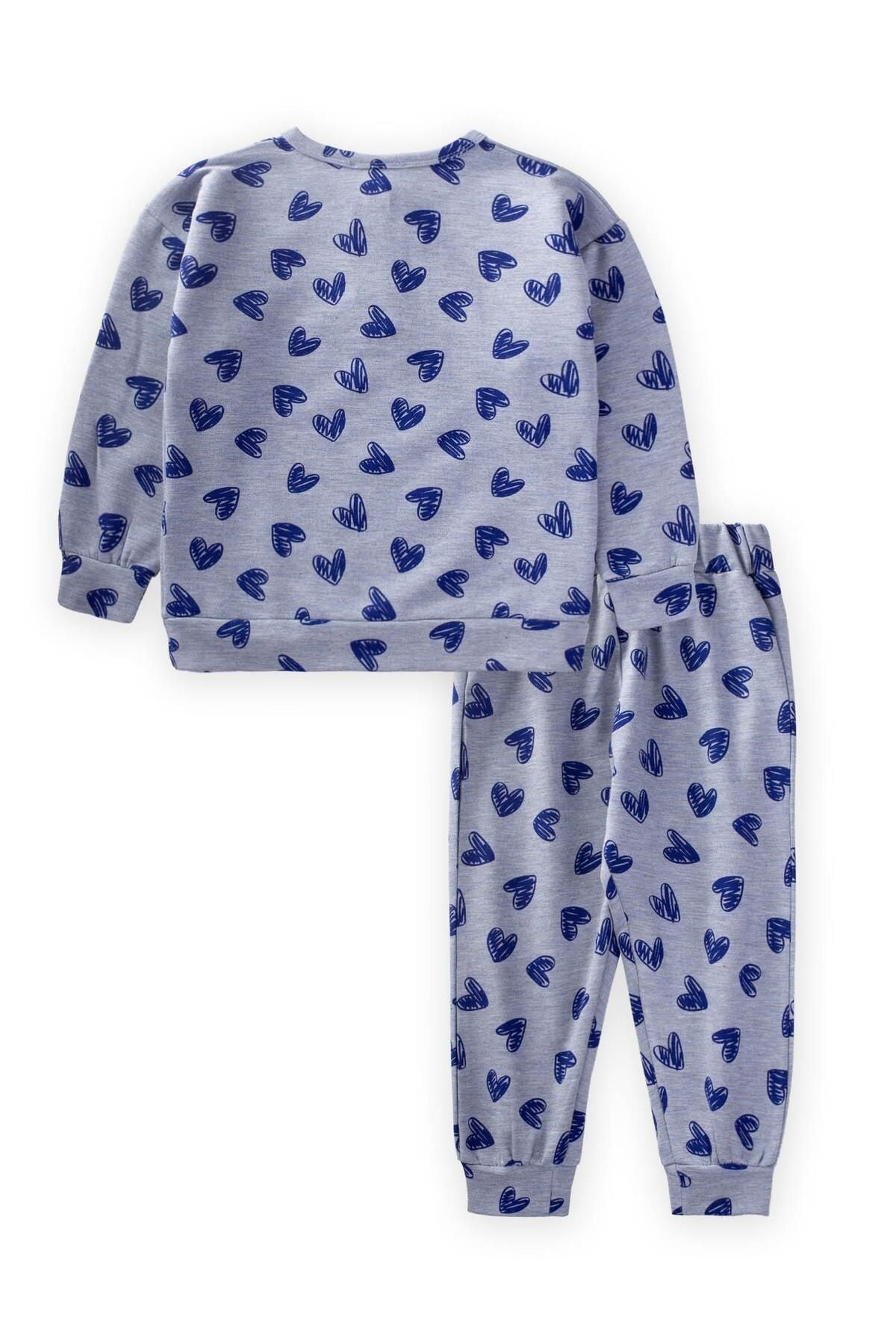 Patterned Pajamas Set 2-10 Age Heart Pattern