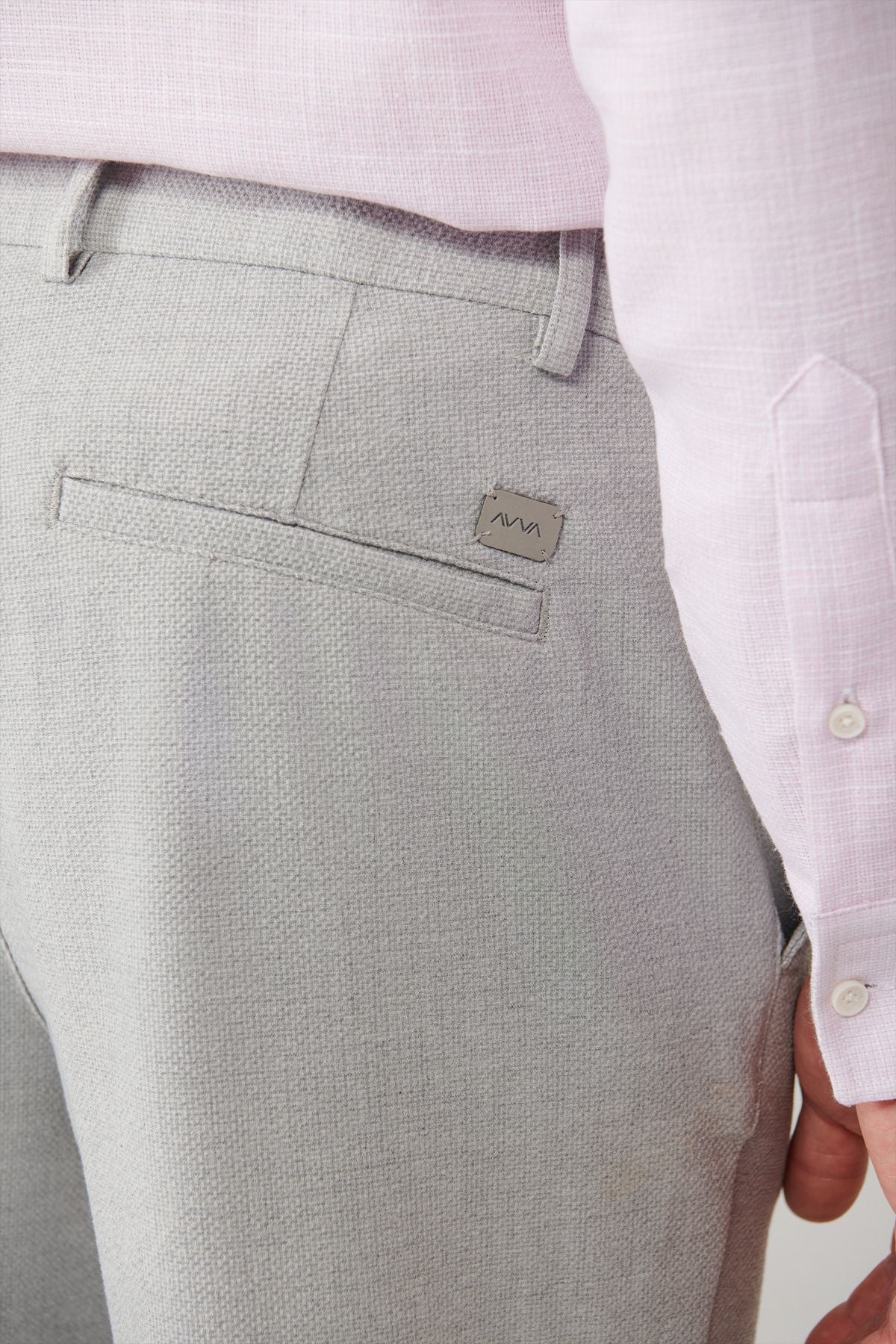 Men's Light Gray Side Waist Waithful Wedding Nora Chino Pants B003033