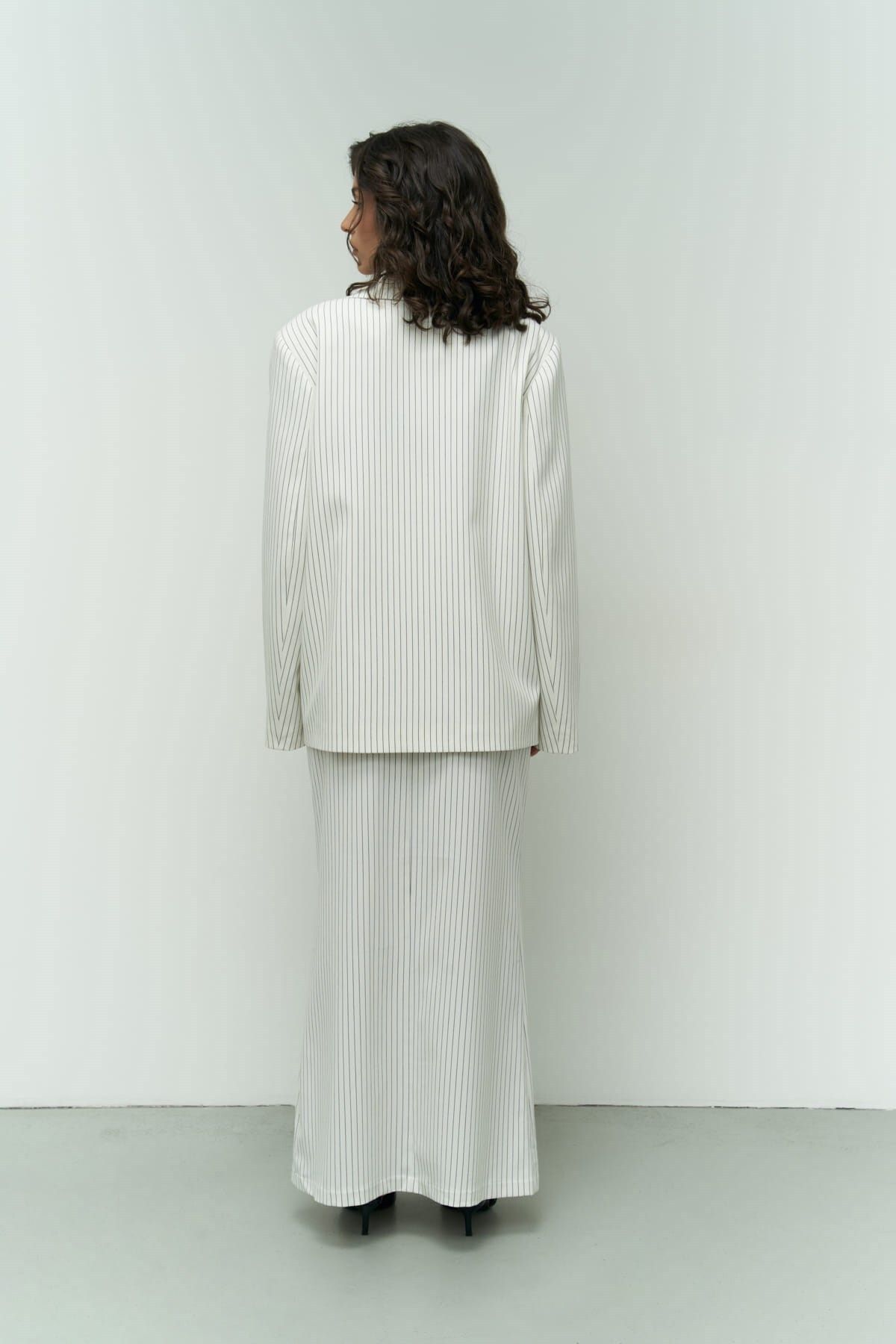 Bruno striped ecru skirt