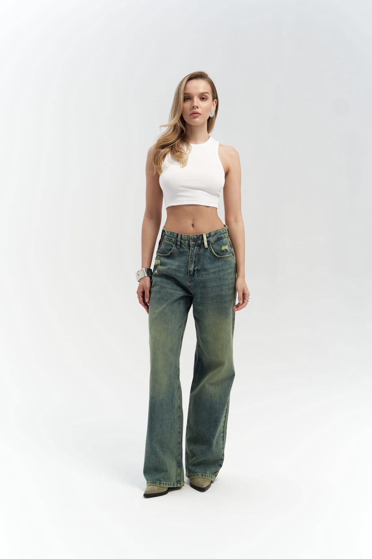 Blair Washed Green Jean Pants