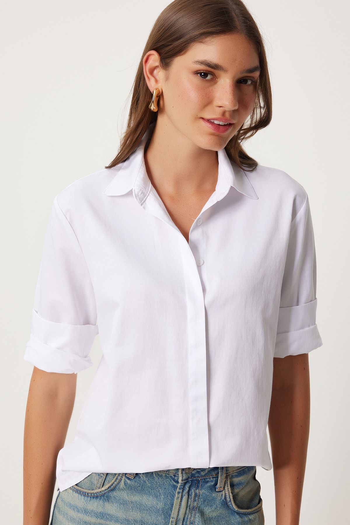 Woman White Basic Shirt FN03260