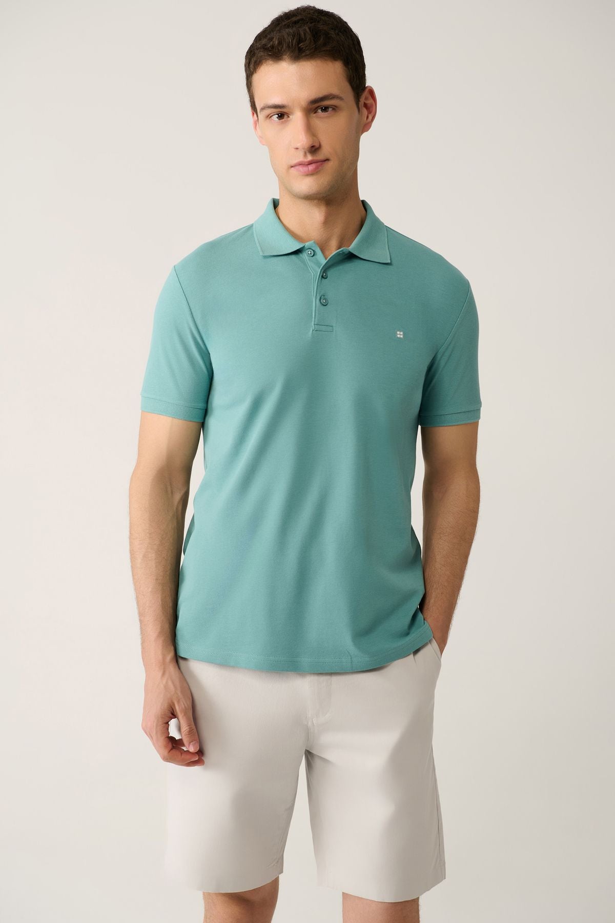 Ανδρικό μπλουζάκι Water Green Polo Yaka 100% Cool Regular Fit E001004