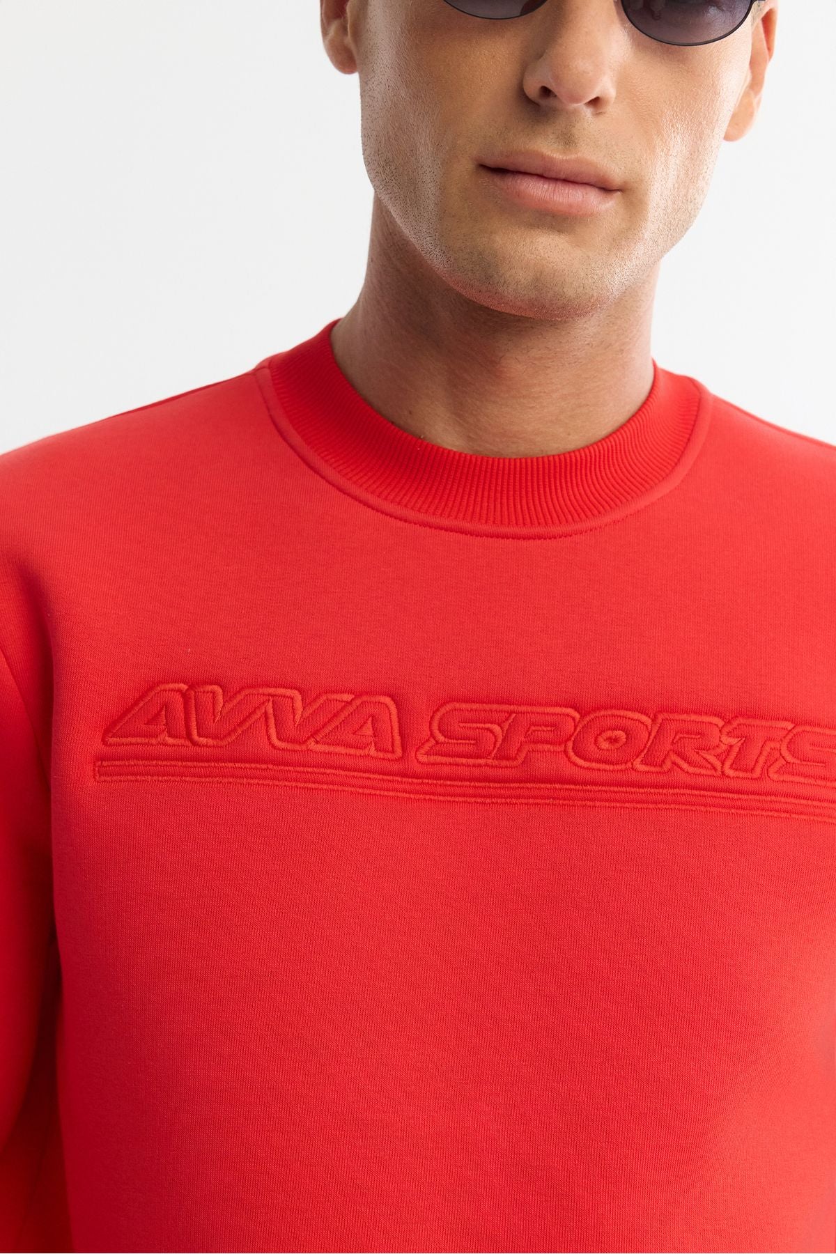 Men's Red Bicycle Collar 3 -Trust Cotton Printed Sweatshirt A42y1306