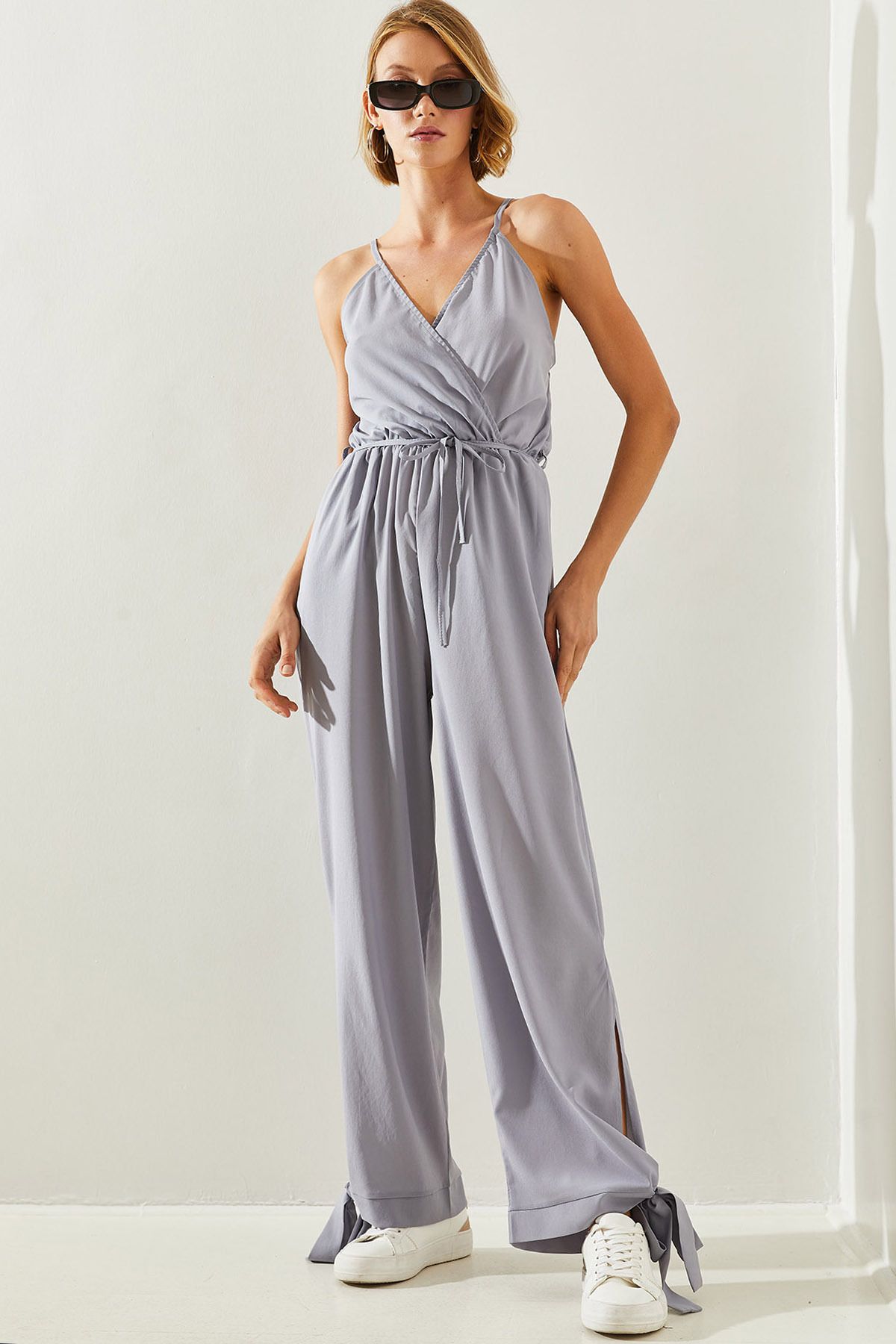Female Anvelop Yaka Tulum with Detailed Waist Belt Belt Tulum 21418 60251661