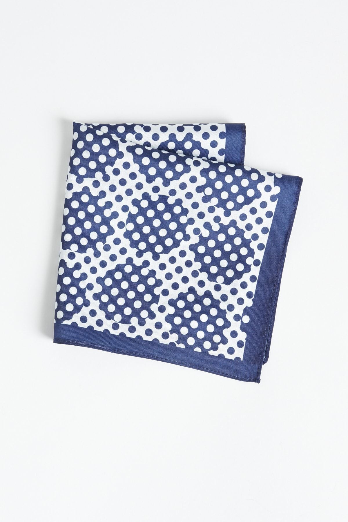 Men's navy blue-white patterned handkerchief