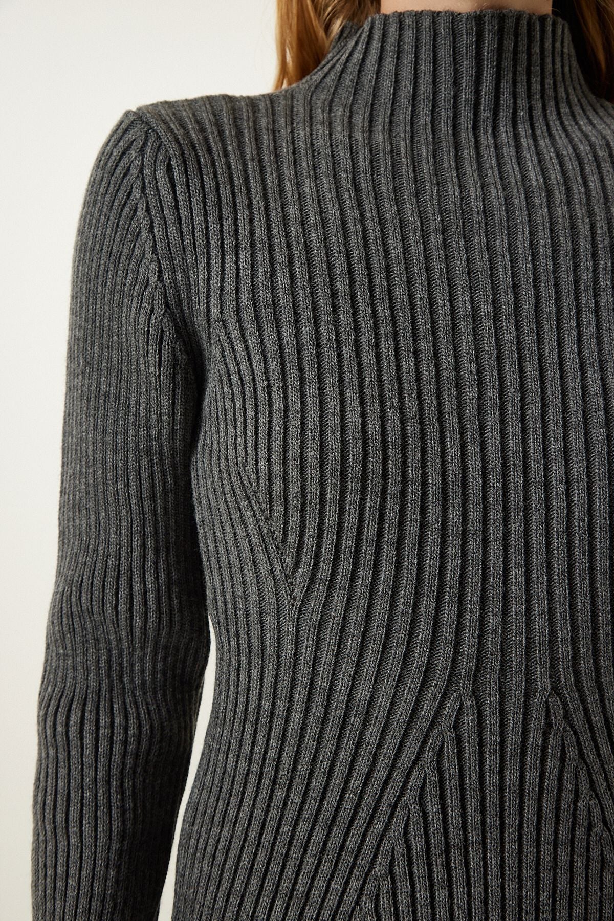 Gray wick bell knitwear dress pf00052