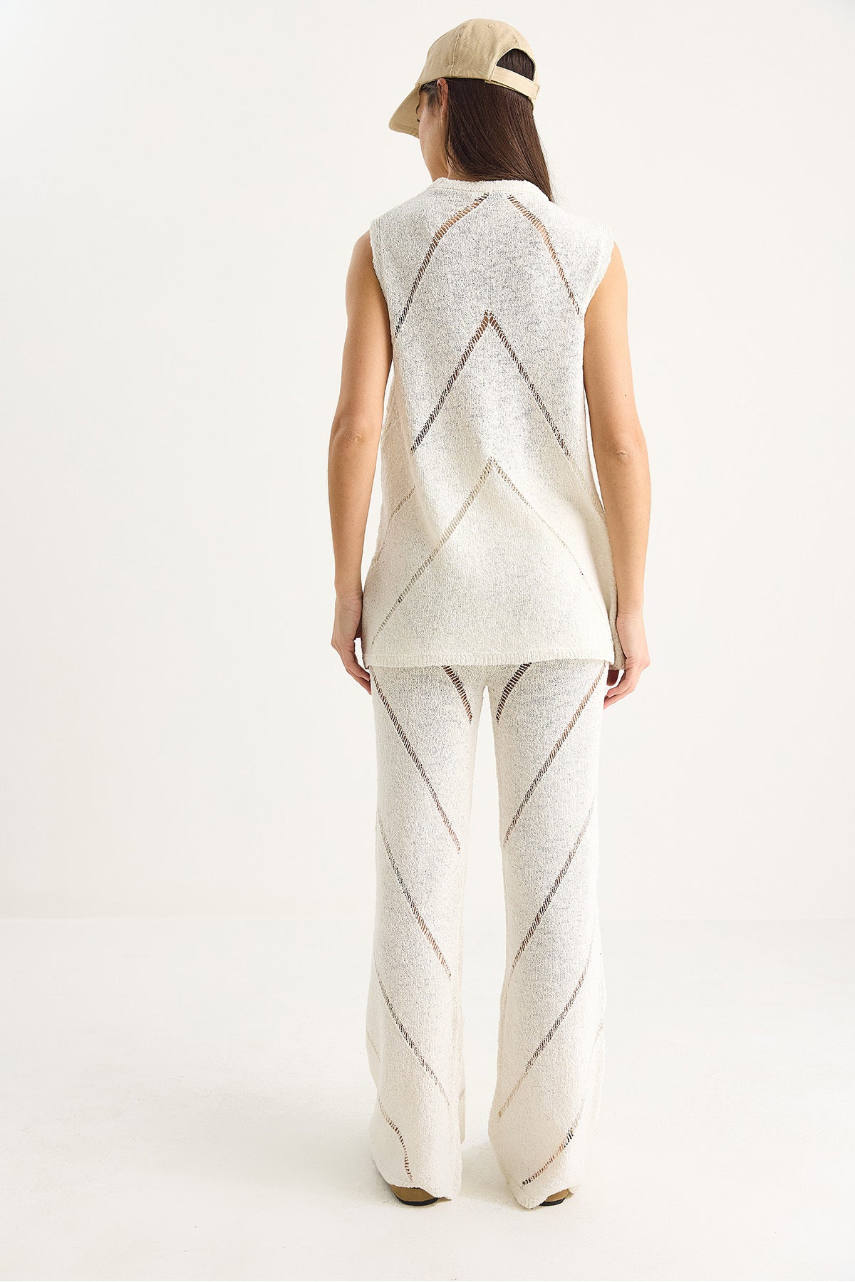 Women's Thick Strap Blouse with Loose Trousers Thin Summer Knitwear Bottom-Top Set 20251013