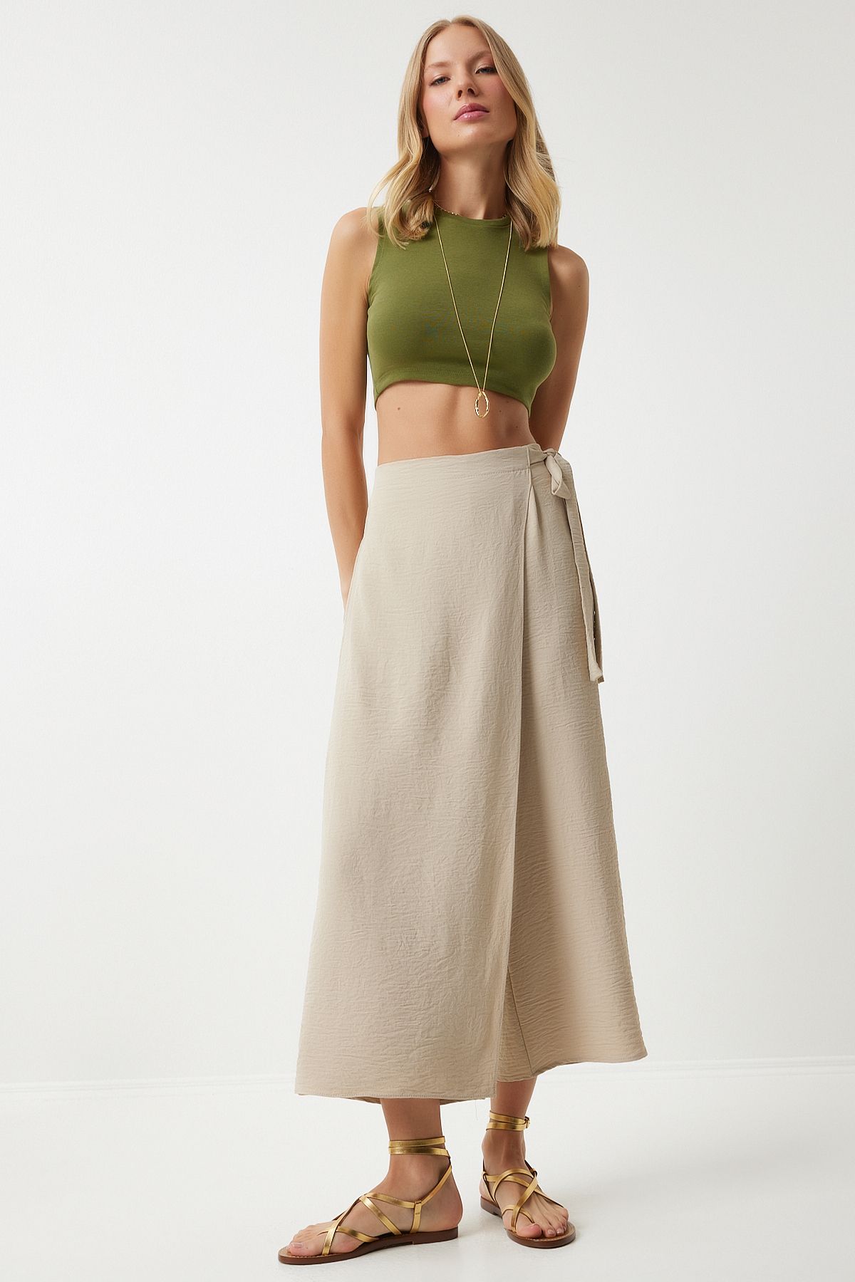 Women's Cream Skirt -Looking Ayrrin Shalwar Trousers de00033