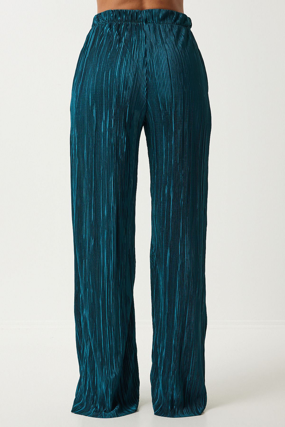 Female Emerald Green Filisle Sleeveless Knitting Blouse Palazzo Pants Set FN03192