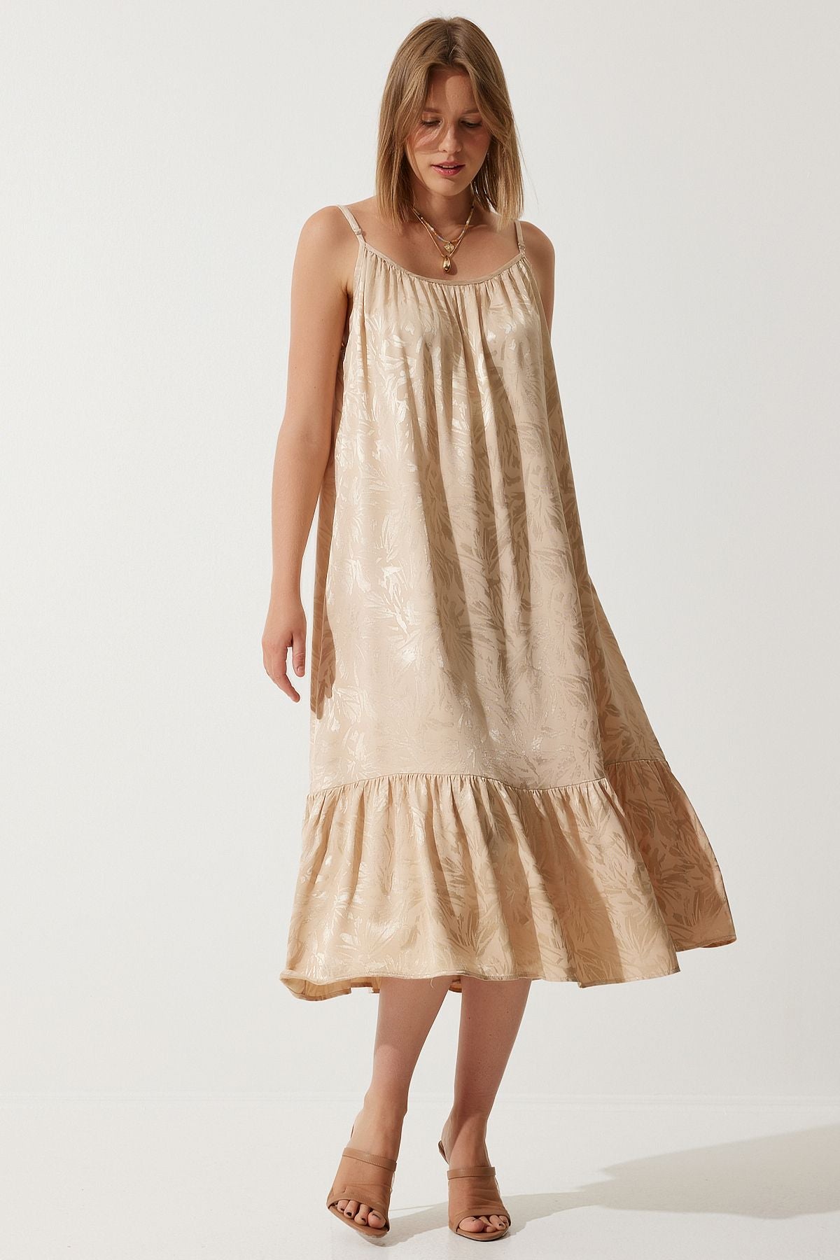 WOMEN'S CREAM HANDLED JOIN SUMMER DRESS BP00160