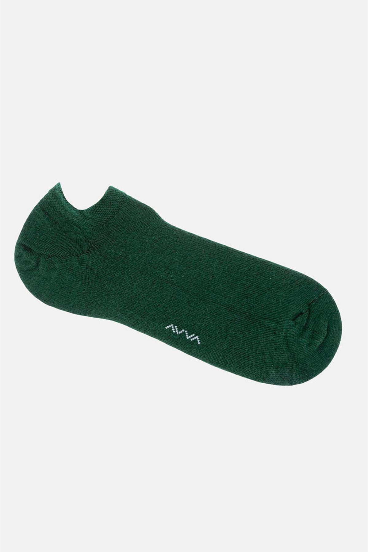 Men's green cotton sneaker socks B008553