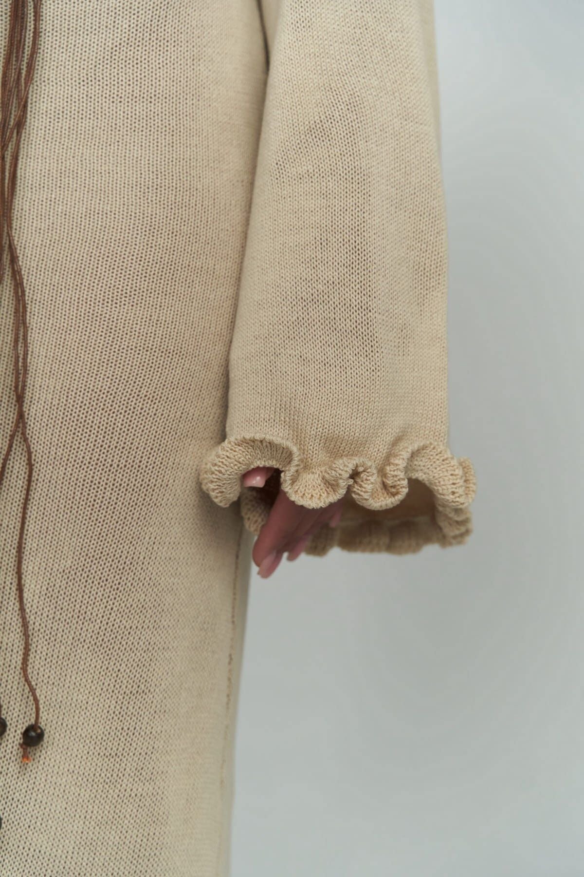 Angela Back Décollette beige knitwear dress