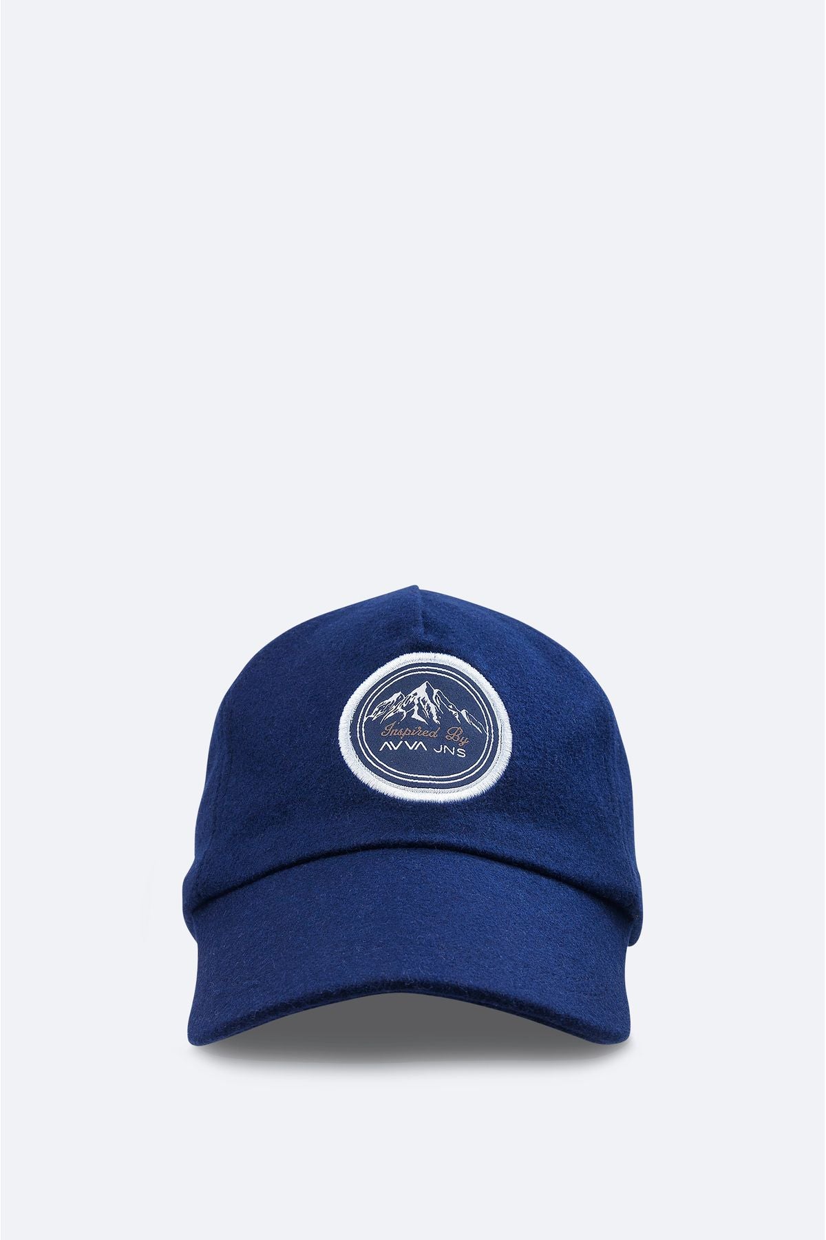 Men's navy blue woolen front embroidery detailed stamp sports hat a32y9212