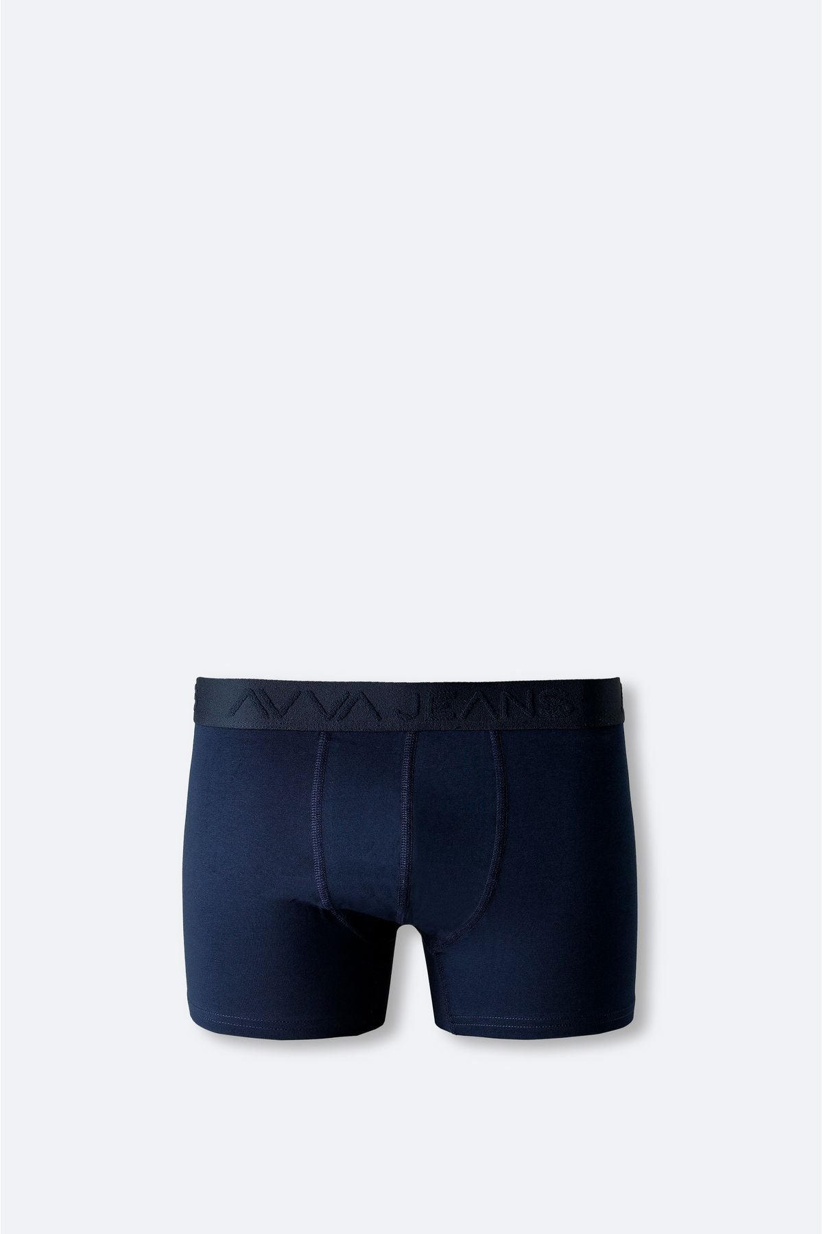 Men's navy blue 3 -printed flexible fabric cotton boxed boxer E009543