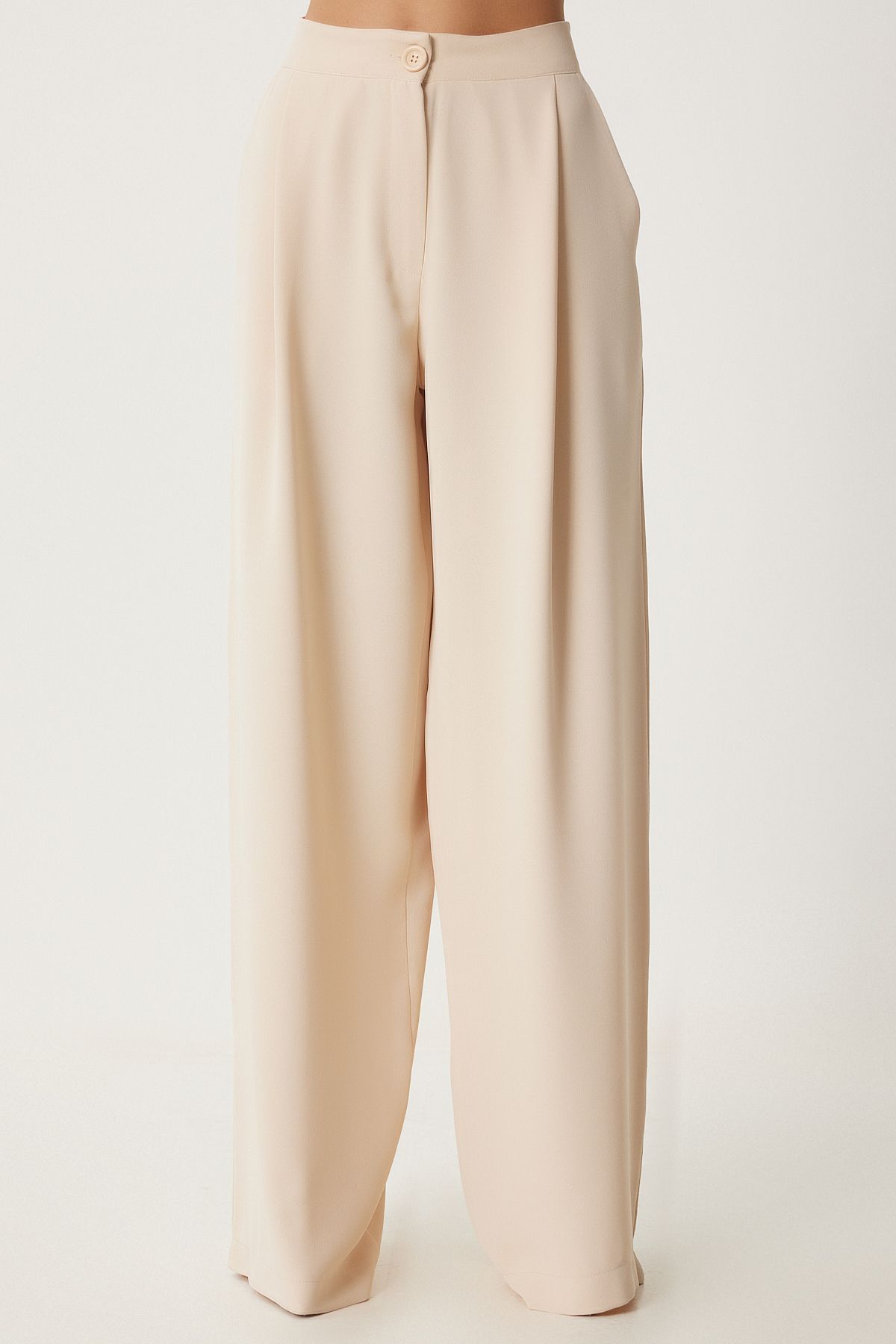 Women's Cream Pocket Palazzo Pants UL00052