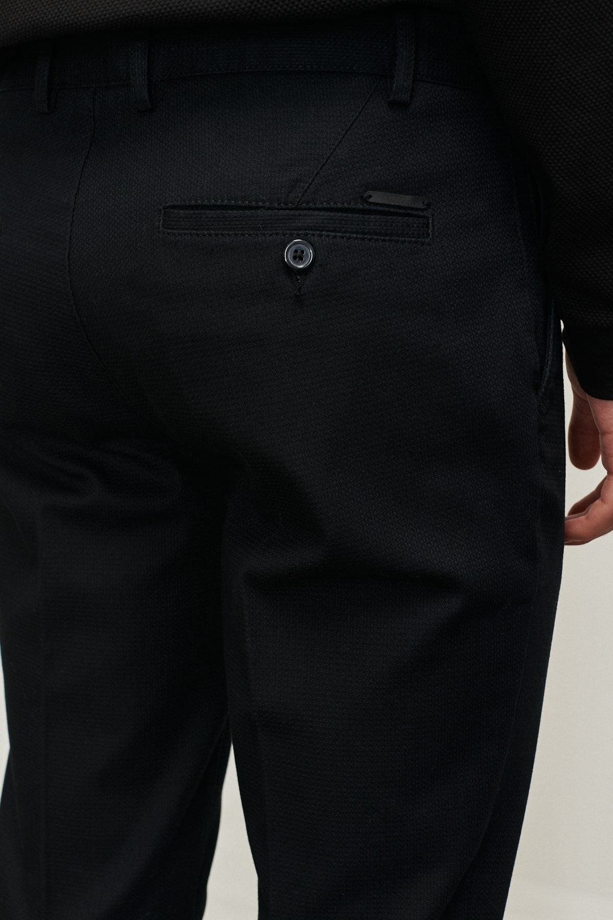 Men's black slim fit narrow -cut Amest Amelor Flexible Casual Pants
