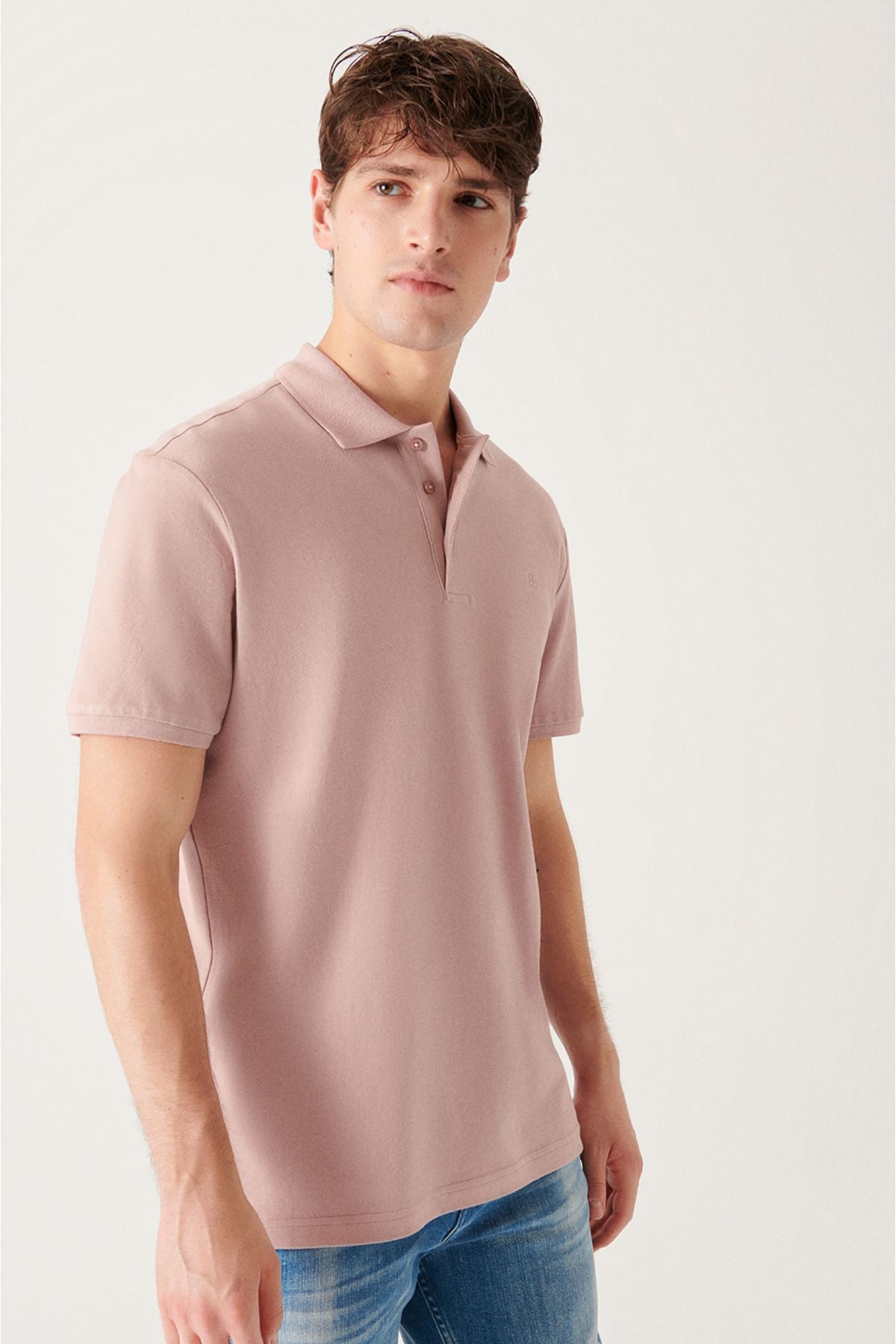 Men's powder 100 %cotton cool Polo Yaka T-shirt E001004