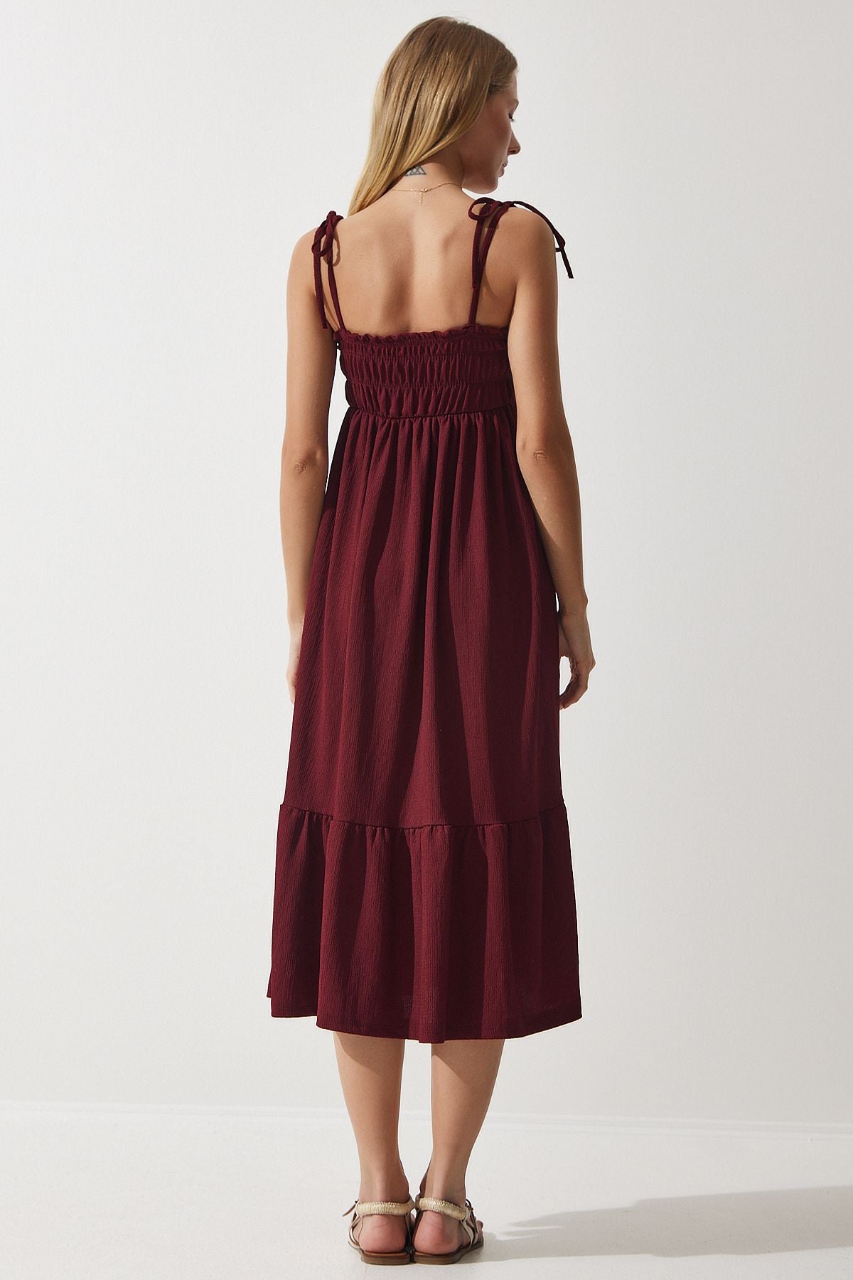 Women's Bordeaux Hanger Krinkil Summer Knitting Dress UB00250