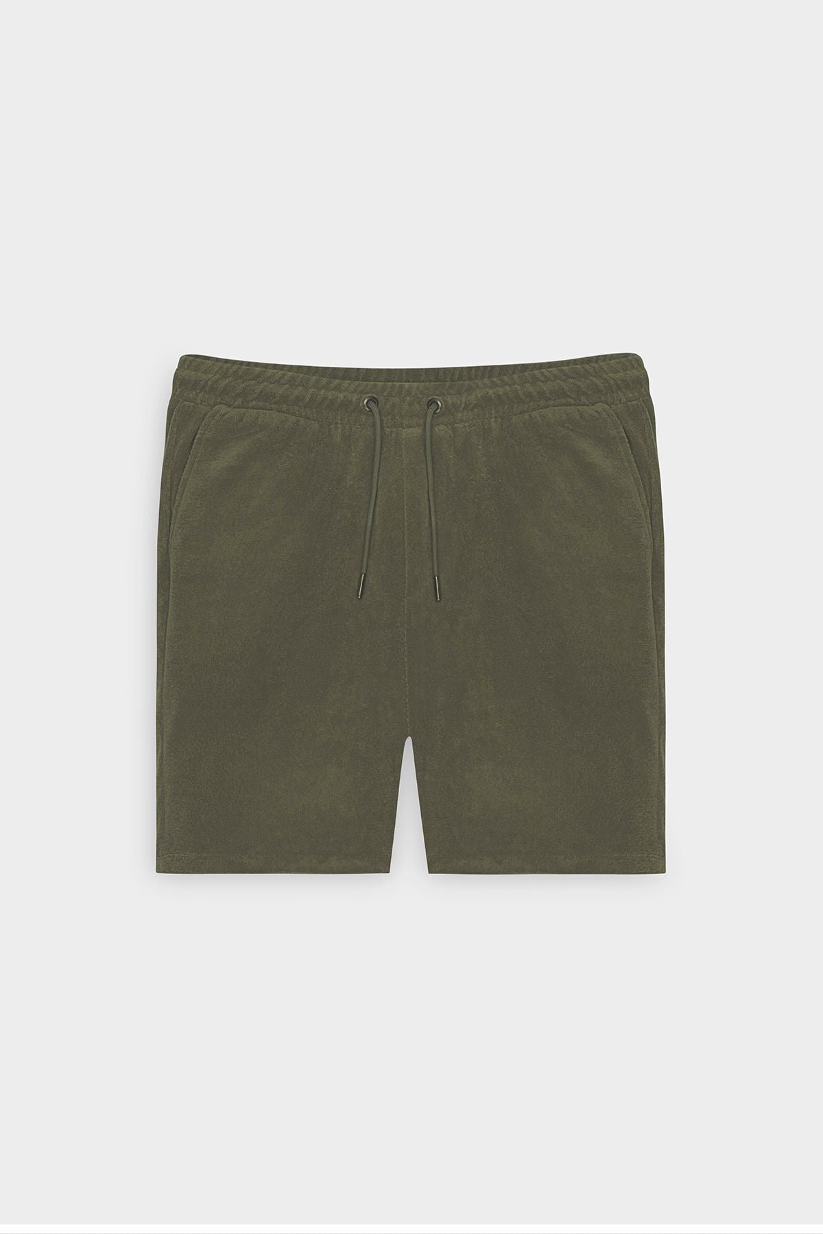 Male Khaki Standard Fit Normal Cut Towel Shorts