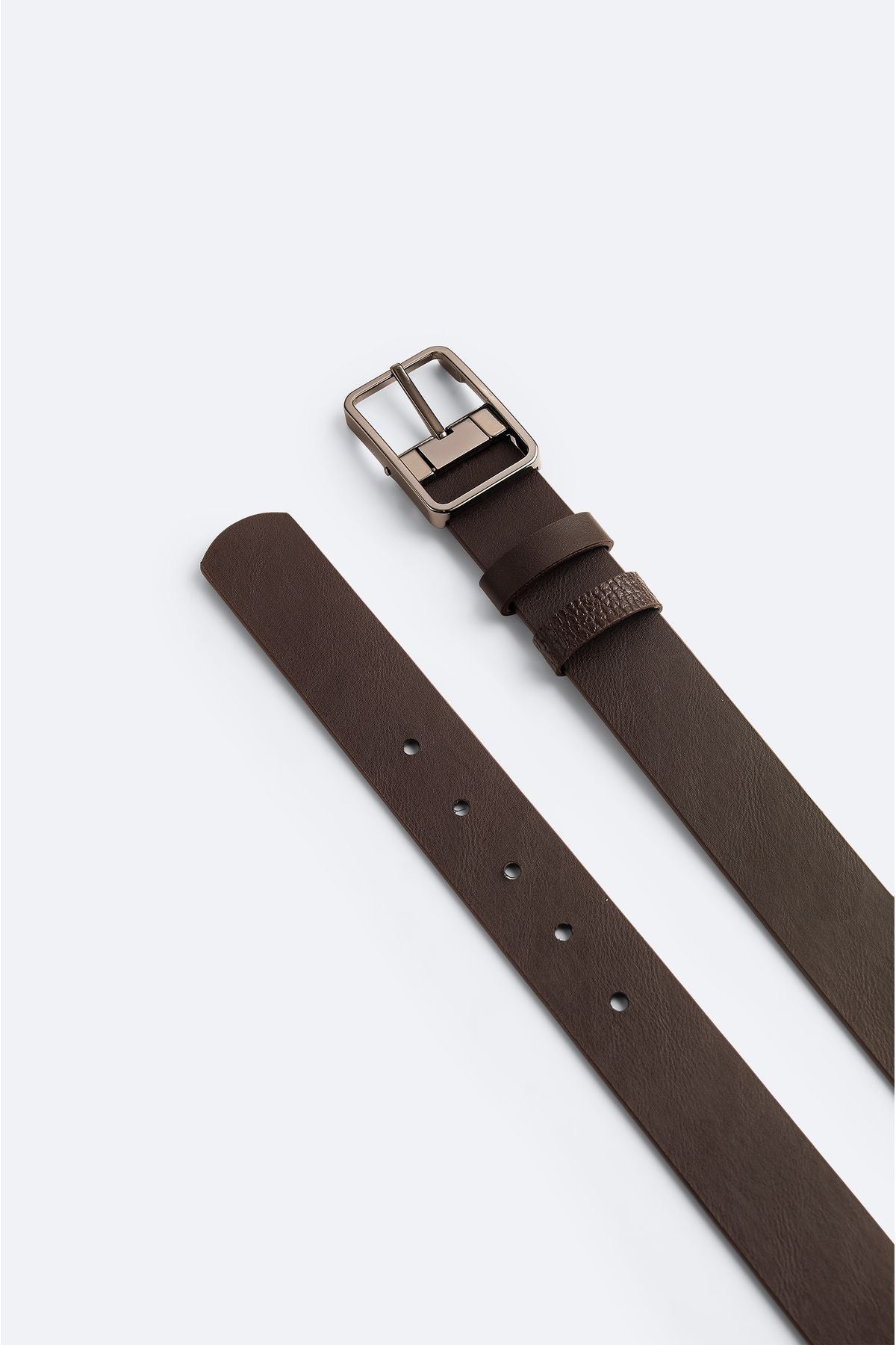 Men's Brown double -sided 100 %leather belt A42y9310